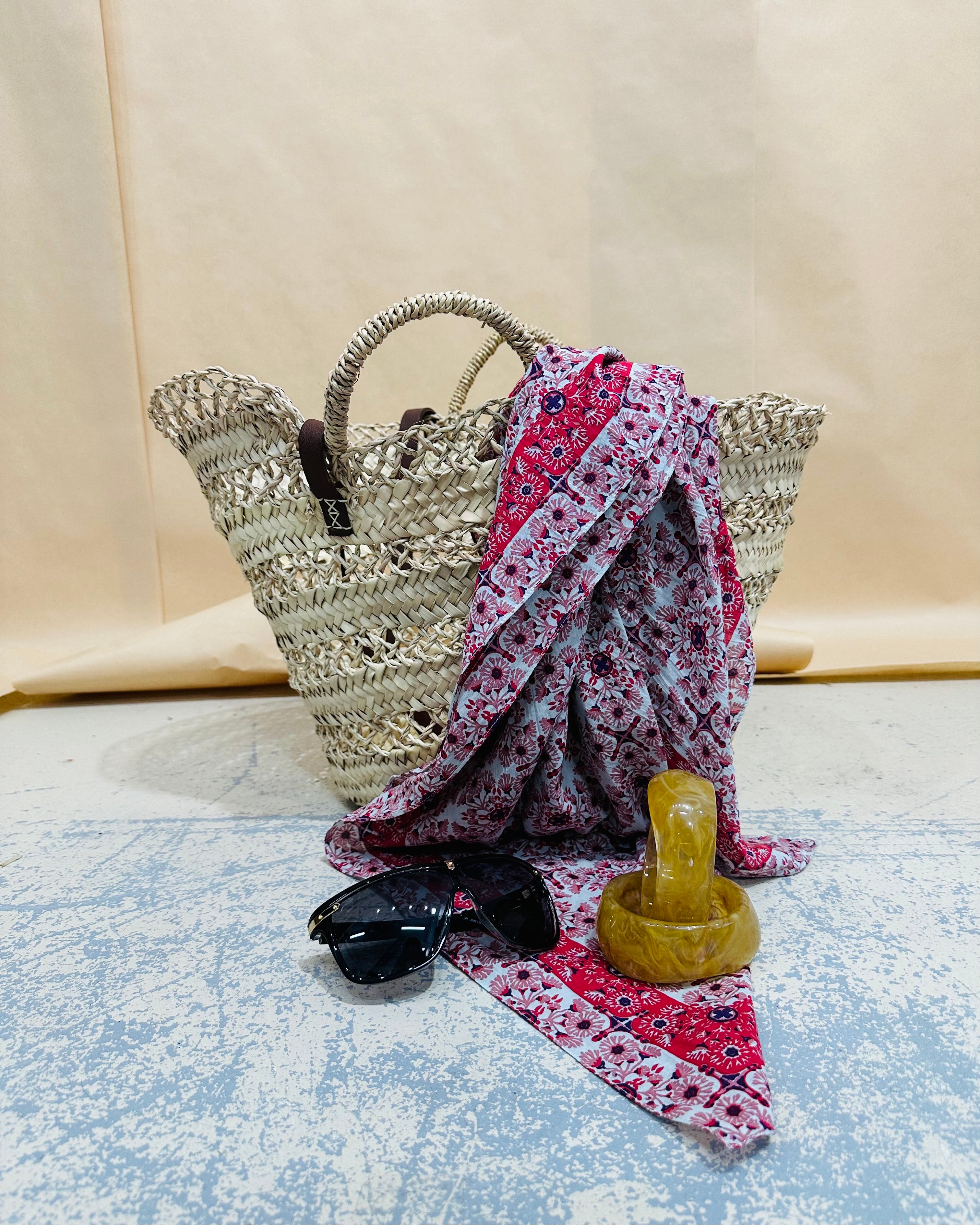 Red Organic Cotton Scarf /Sarong