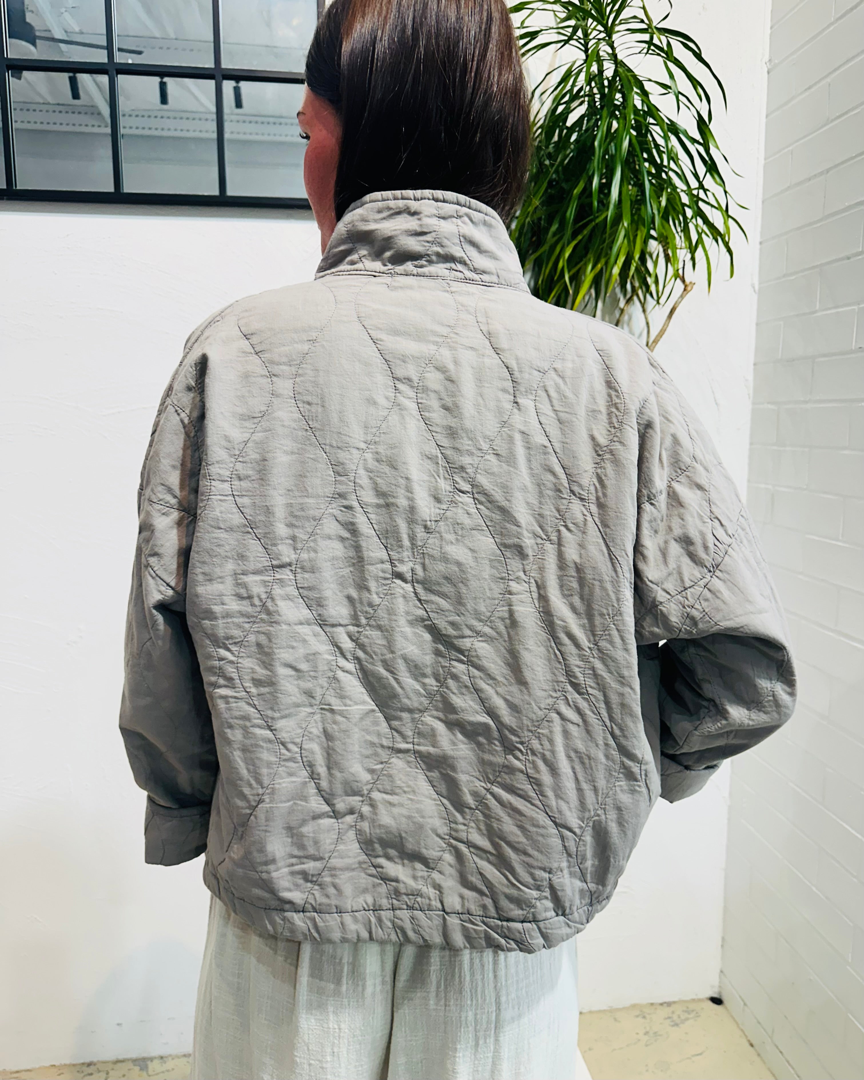 Eliza Cotton Quilted Jacket - Stone