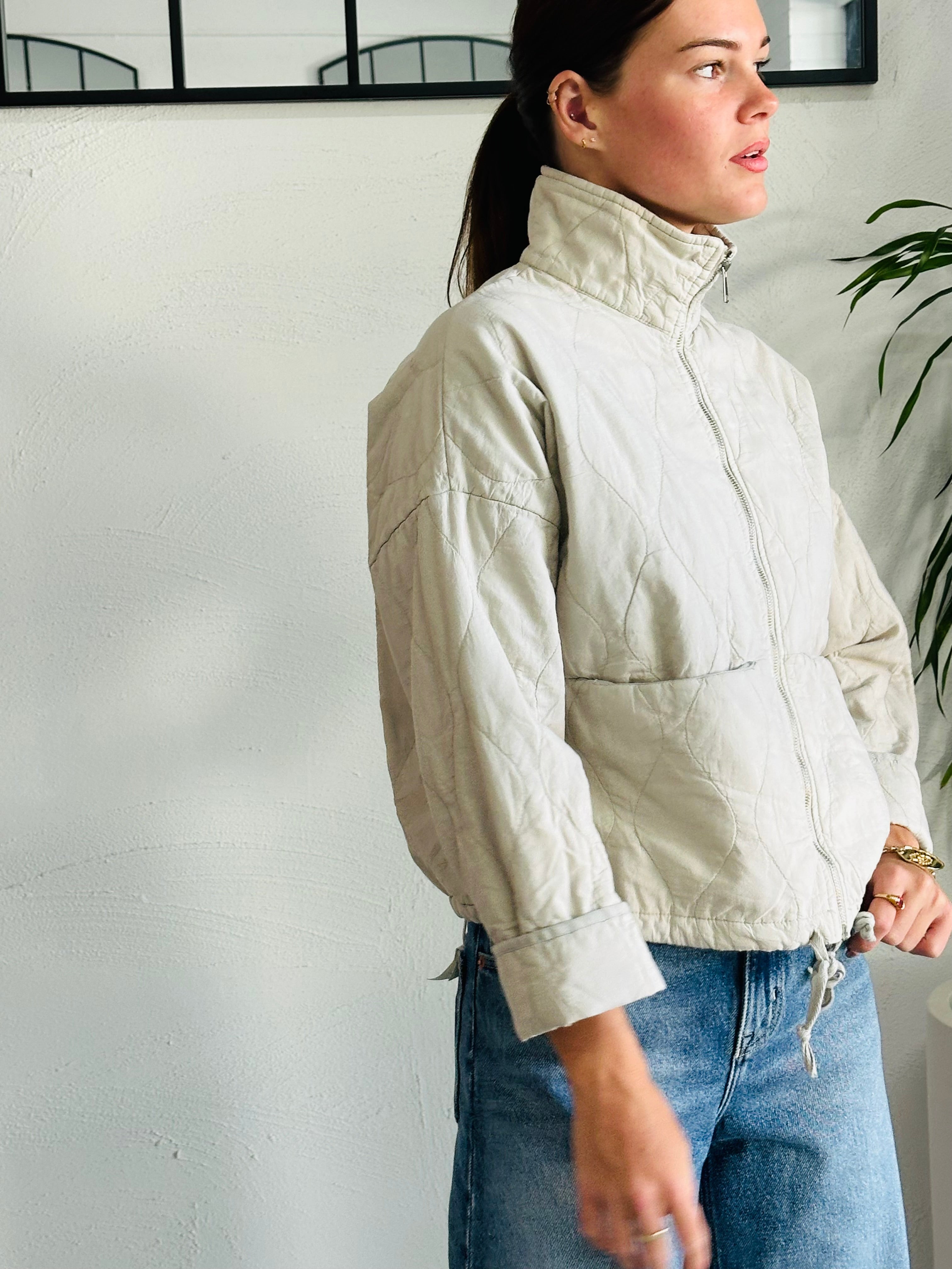 Eliza Cotton Quilted Jacket - Ecru