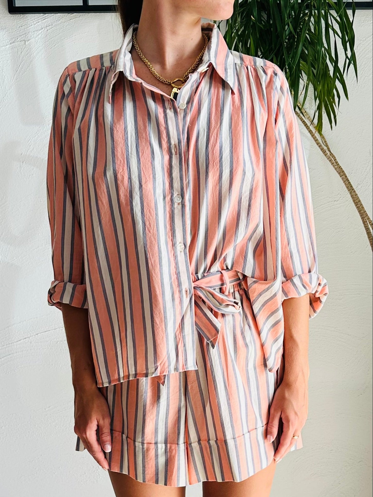 Luna Stripe Folk Blouse