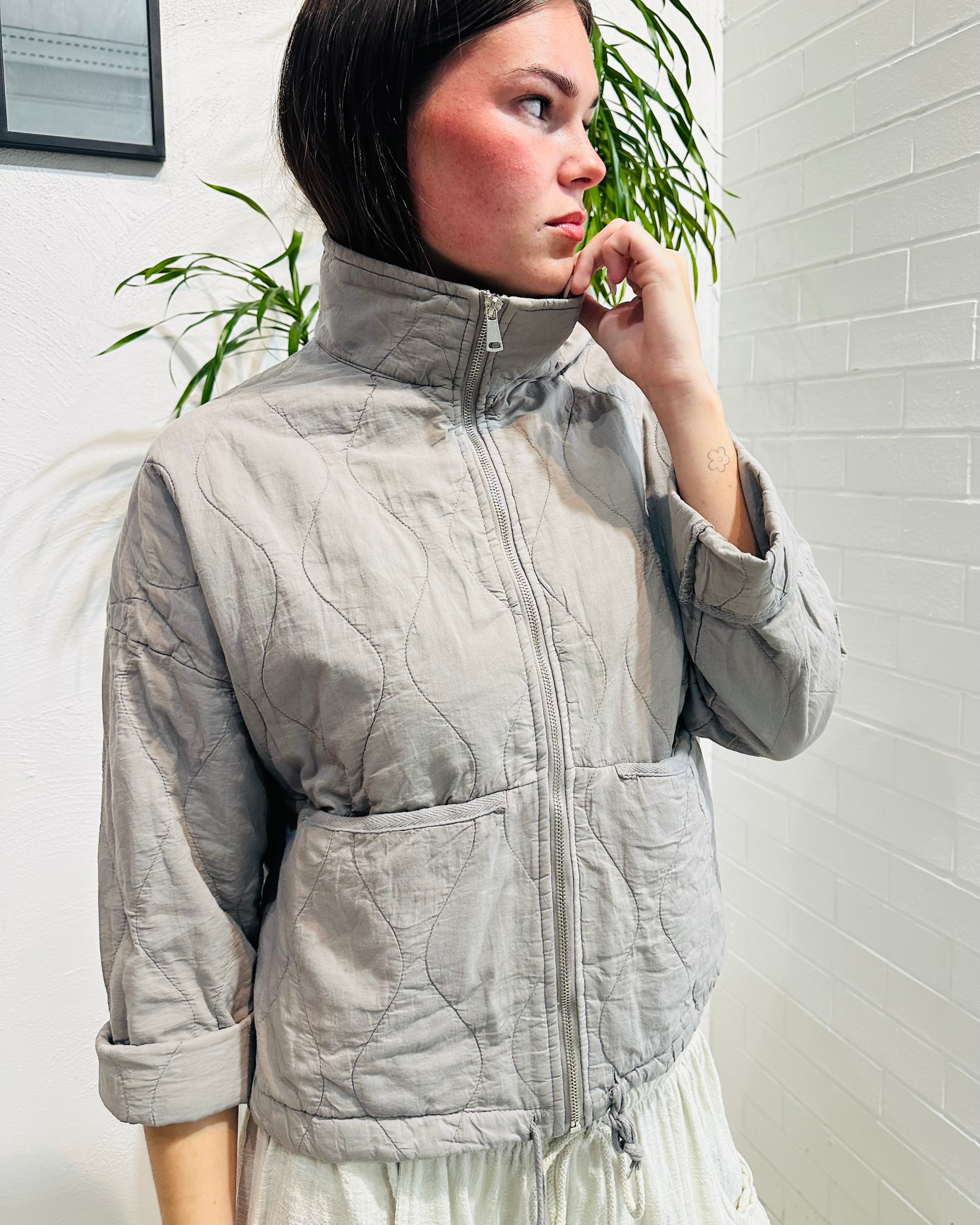 Eliza Cotton Quilted Jacket - Stone