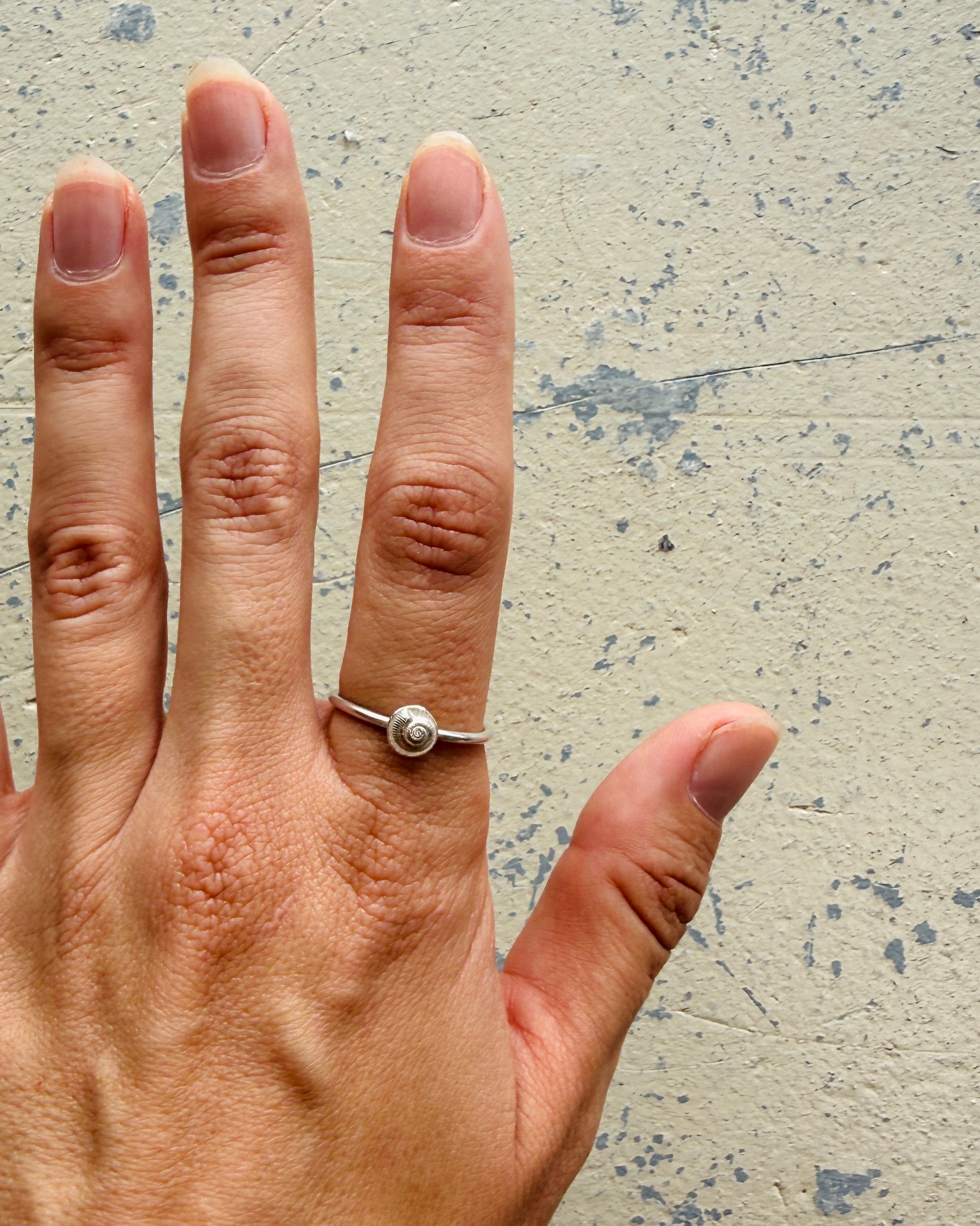 Silver  Shell Stacking ring