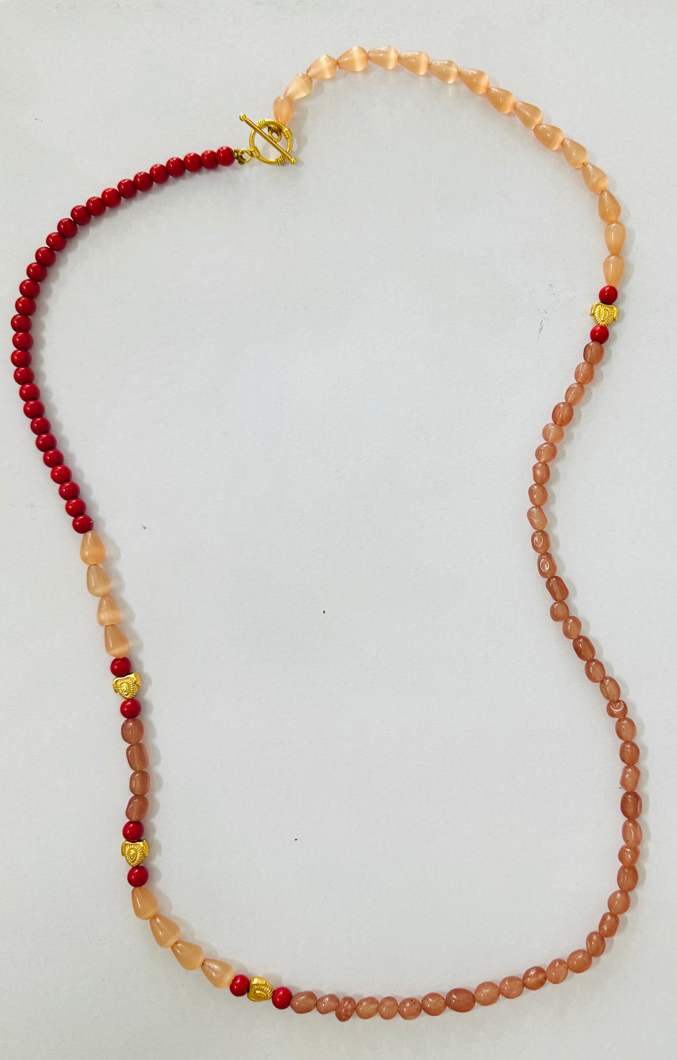 Glass Hearts Necklace - long