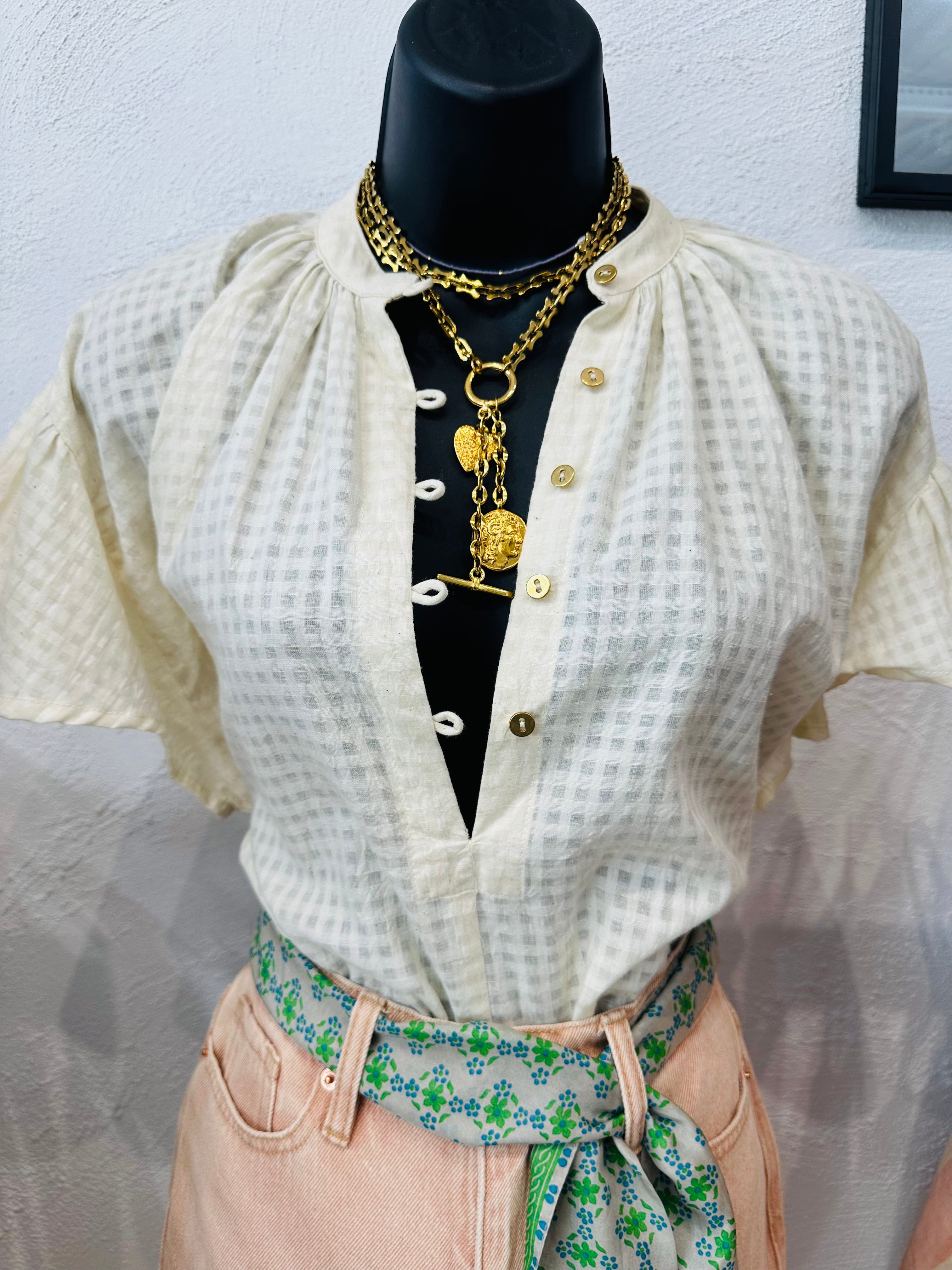 Gold Charm Lariat And Long Necklace: Lariat Necklace