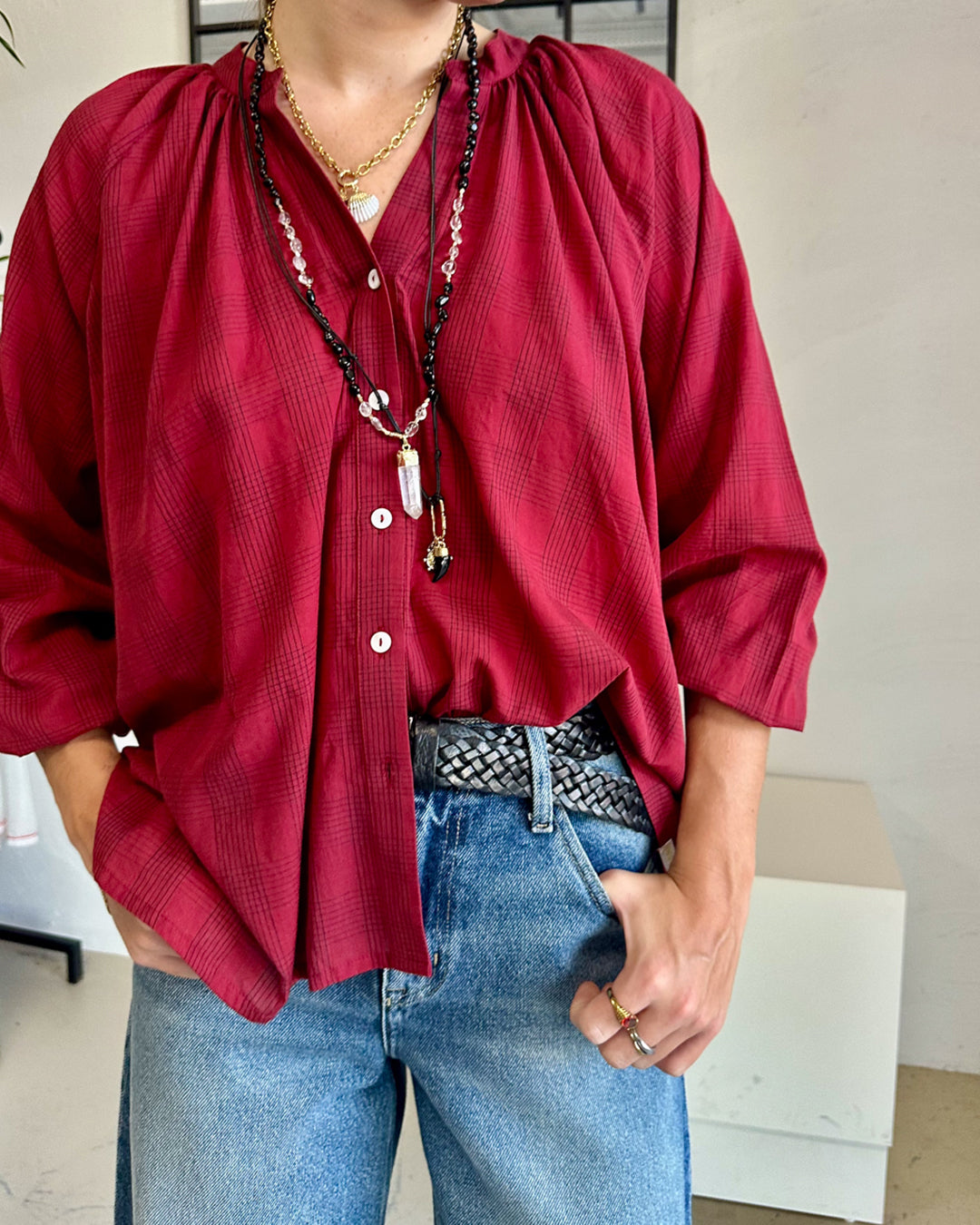 Ruby Check Jane Blouse