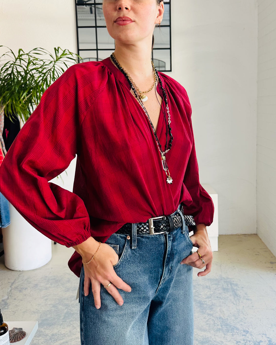 Ruby Check Jane Blouse
