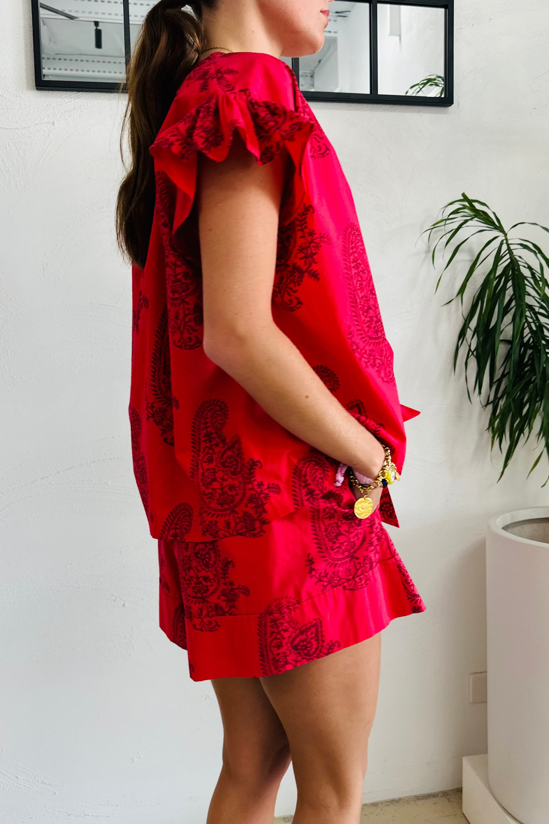 Heart Paisley Organic Cotton Poplin Blouse
