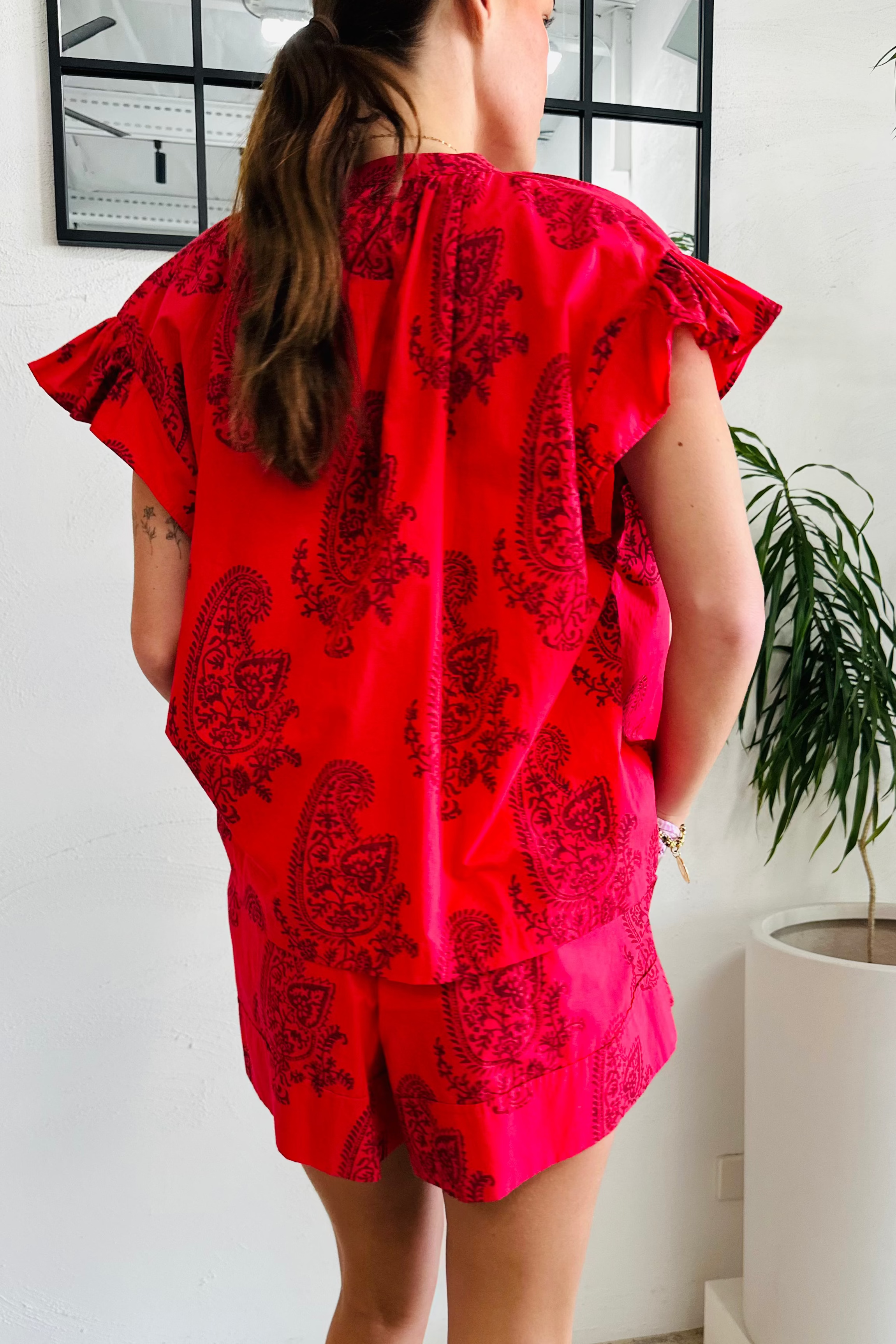 Heart Paisley Organic Cotton Poplin Blouse