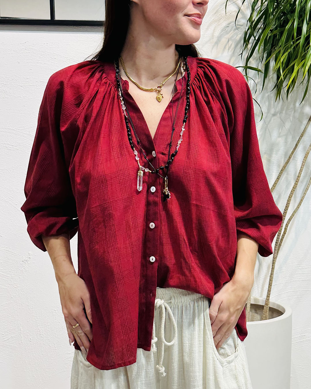 Ruby Check Jane Blouse