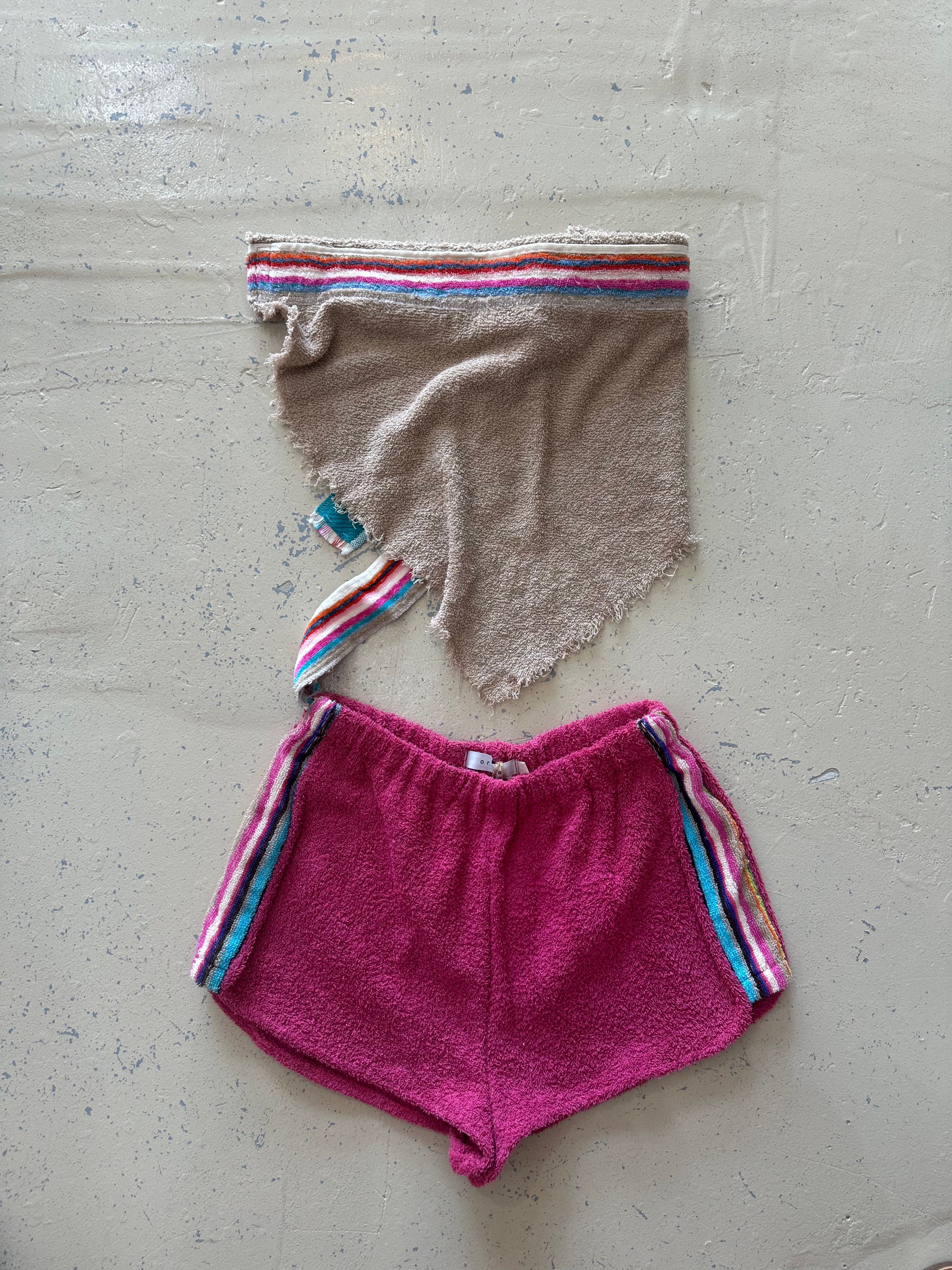 Summer Vintage Asymmetric Top / Yoga towel