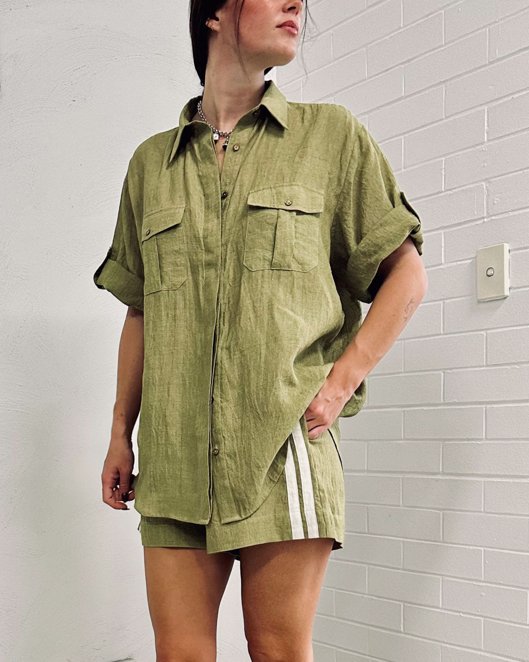 Goddess Utility Shirt - Pistachio