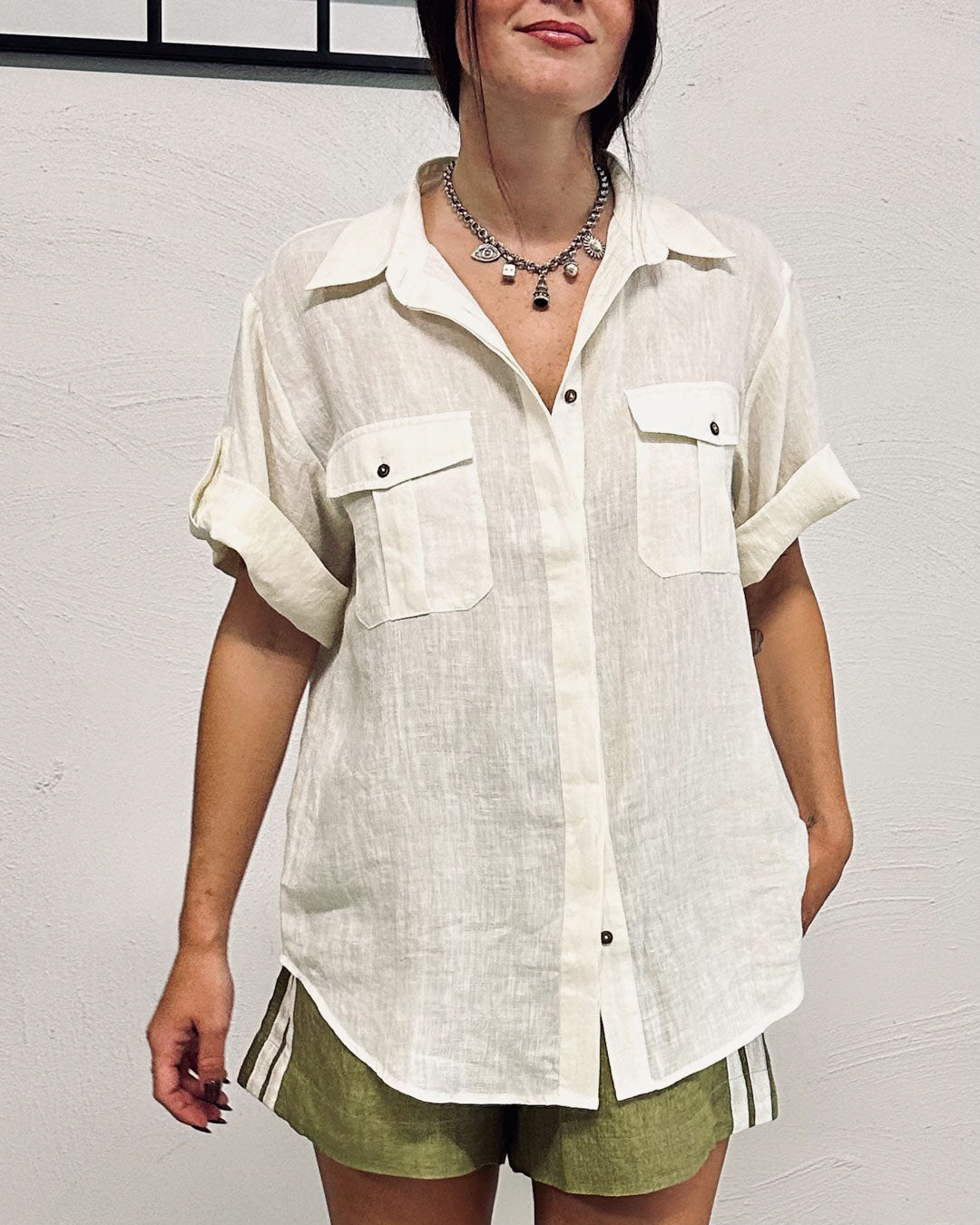 Goddess Utility Shirt - Cloud White