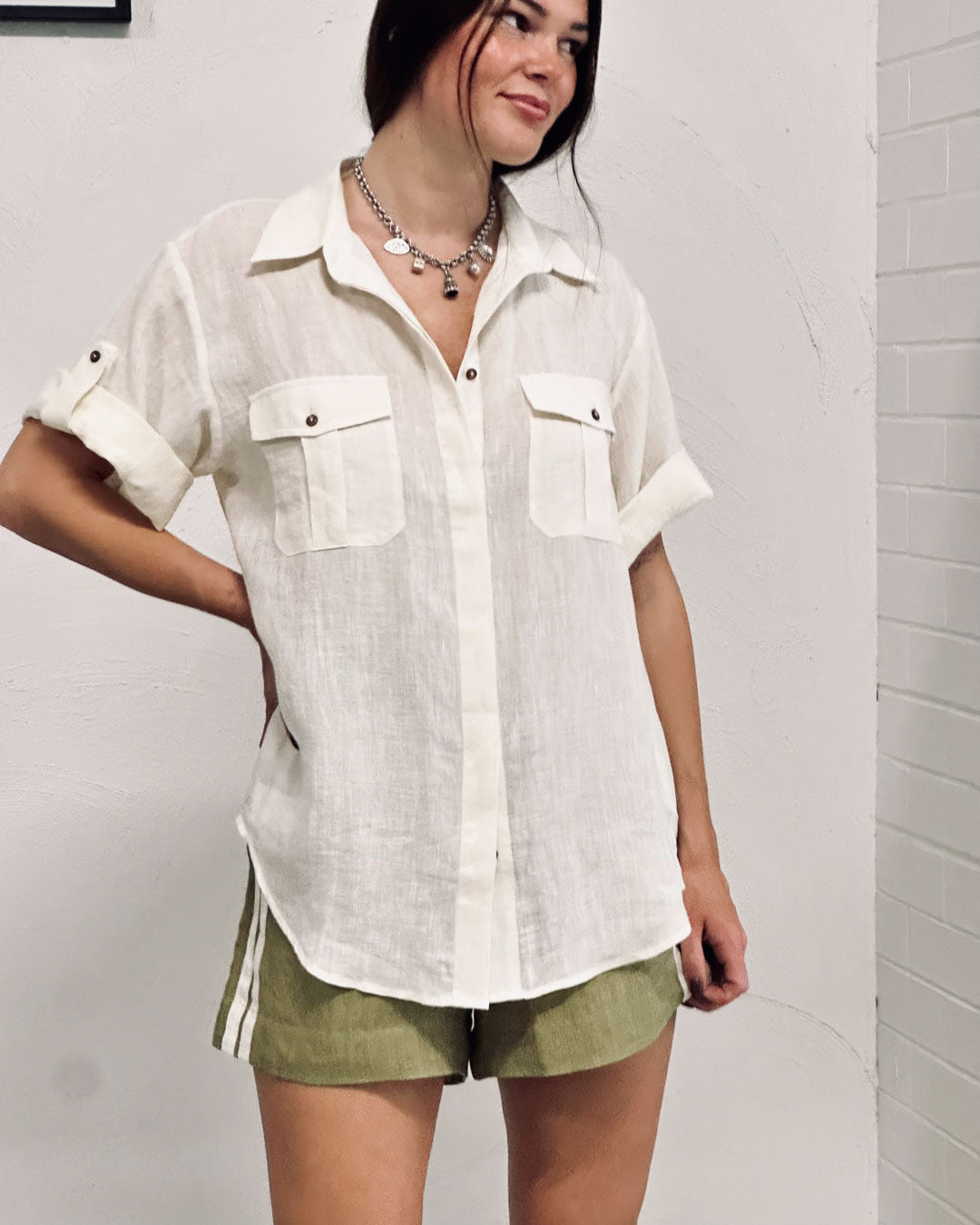 Goddess Utility Shirt - Cloud White