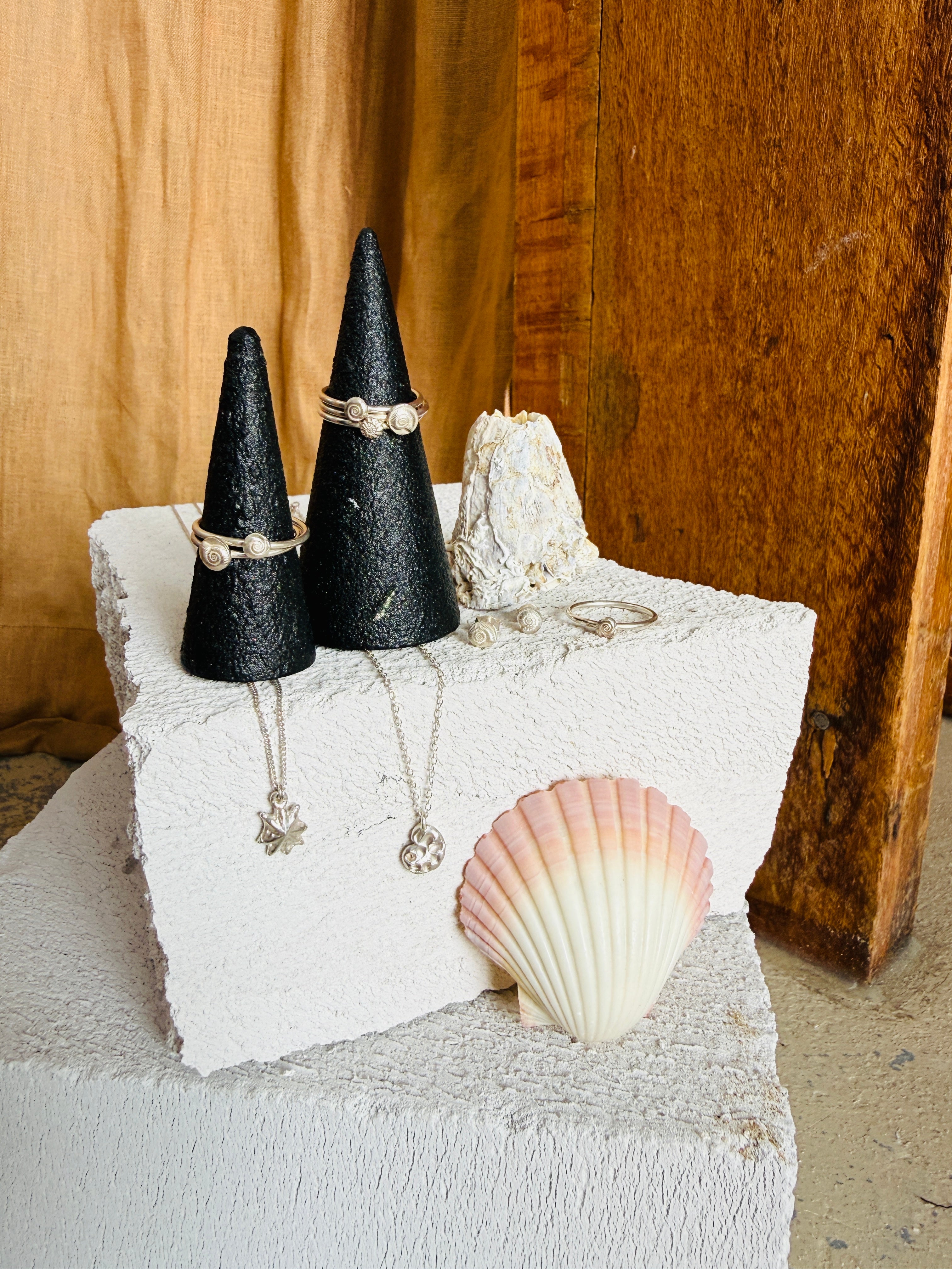 Silver  Shell Stacking ring