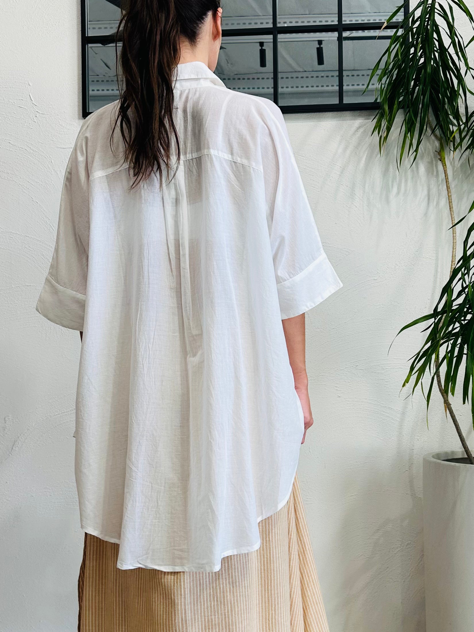 Palm cove Oversized Shirt  Bone