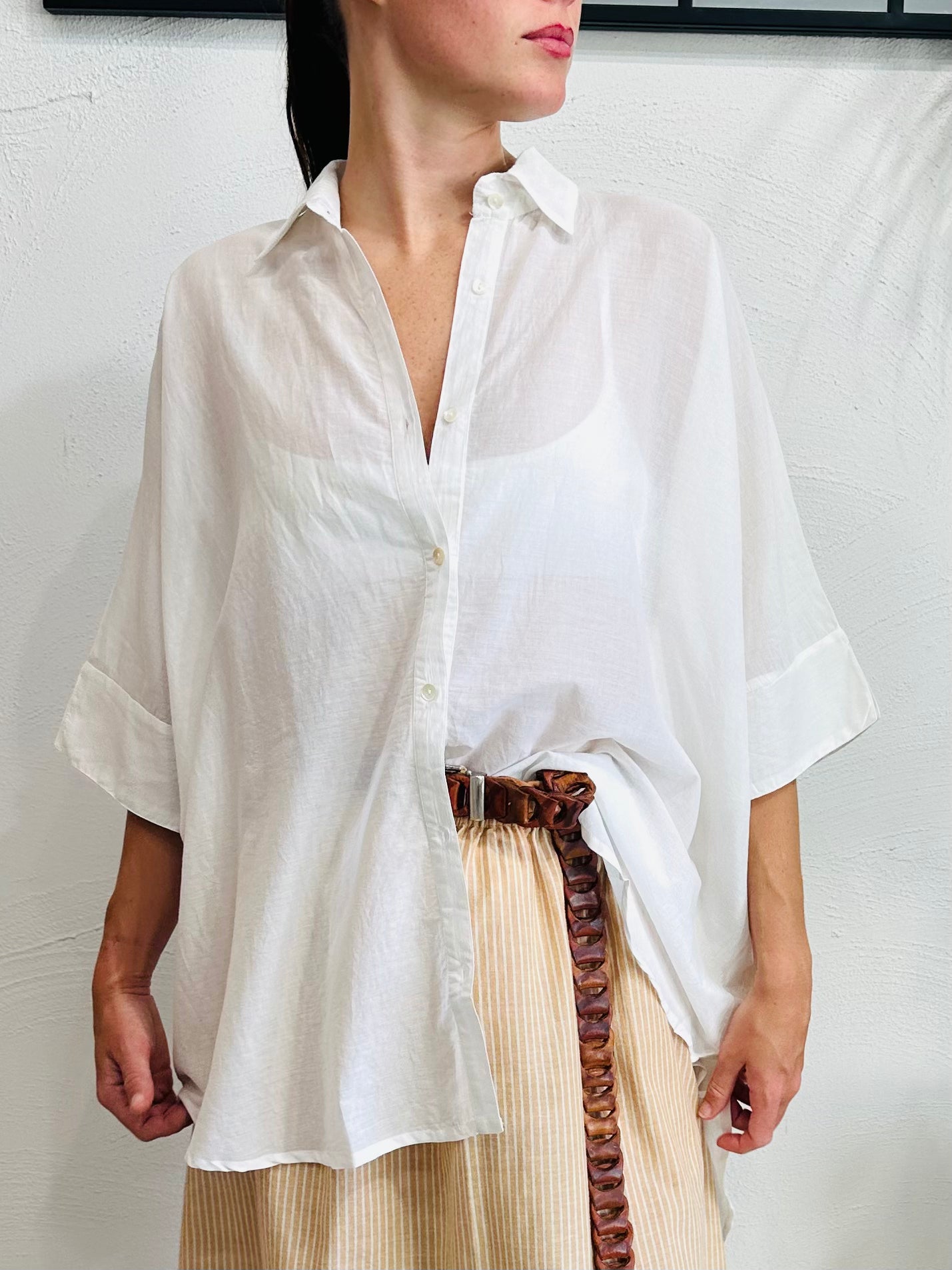 Palm cove Oversized Shirt  Bone