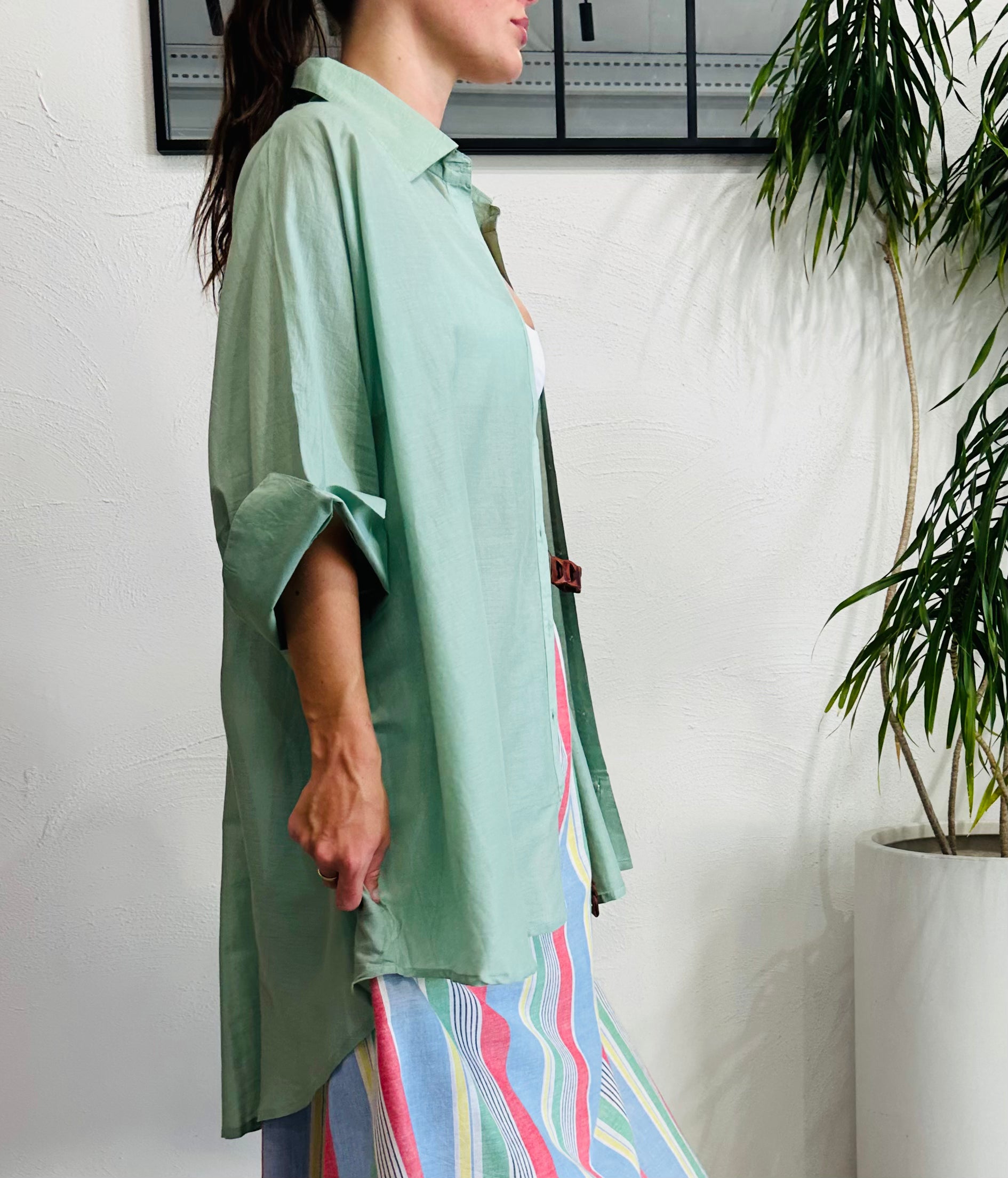 Palm cove Oversized Shirt Sage
