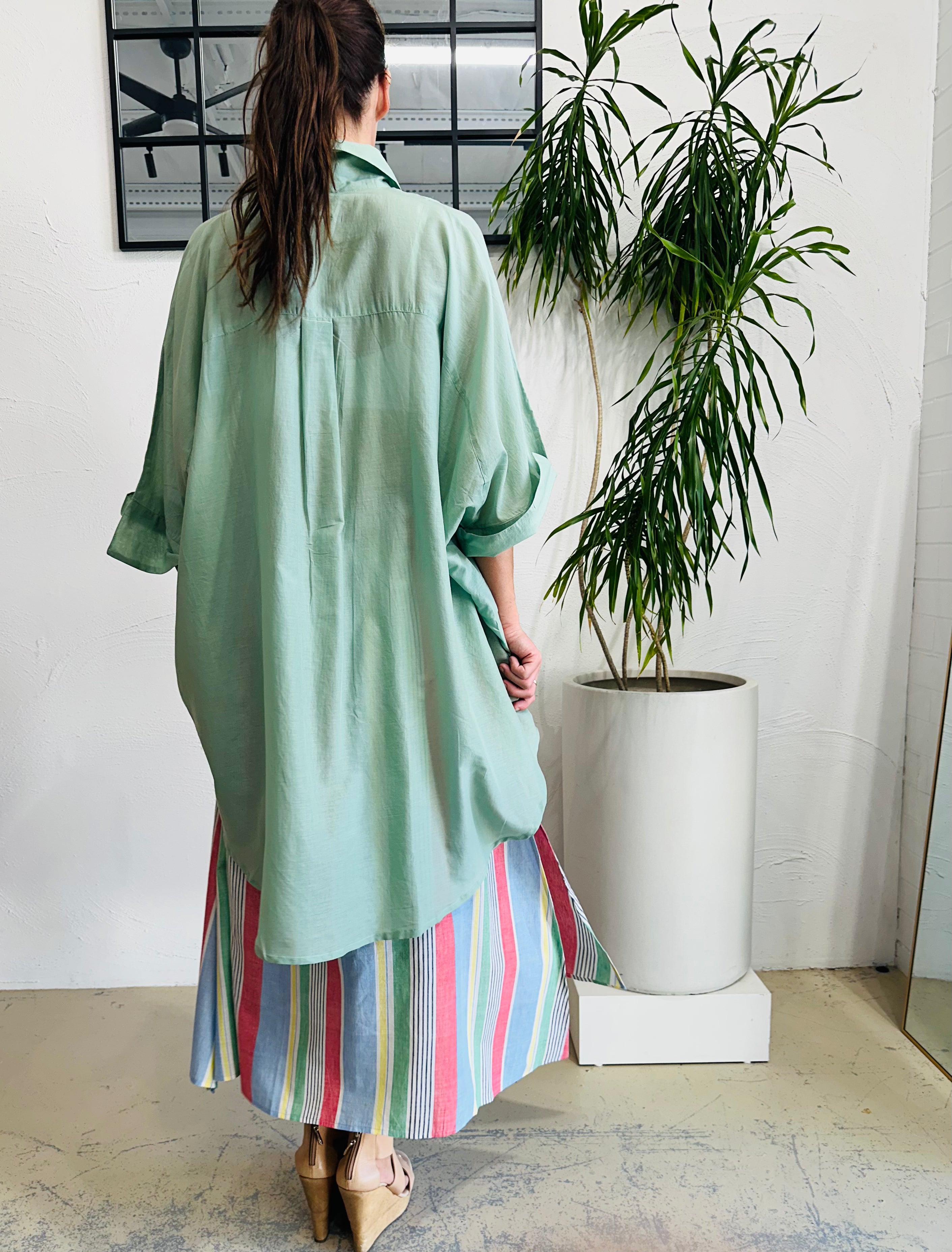 Palm cove Oversized Shirt Sage