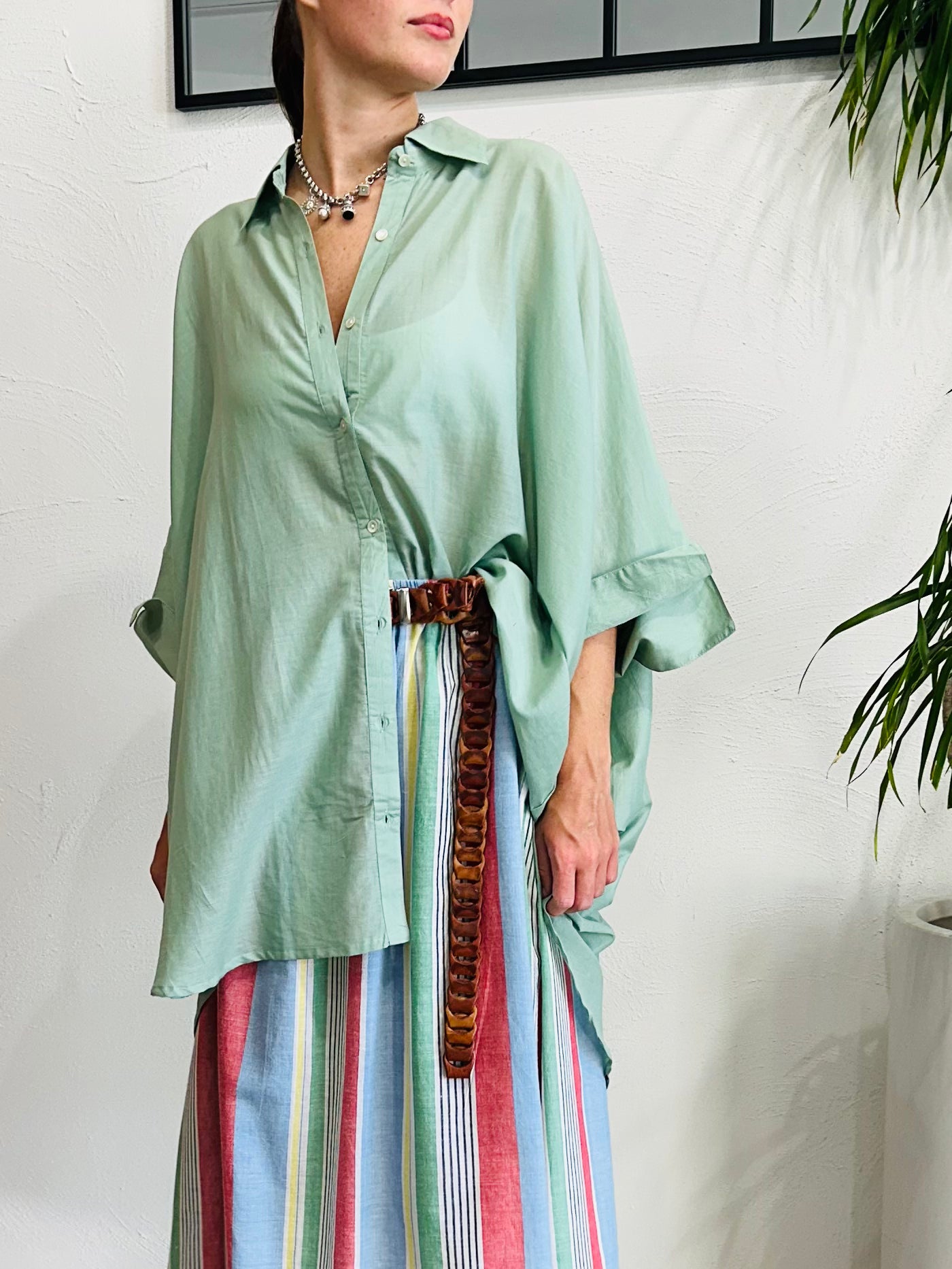 Palm cove Oversized Shirt Sage