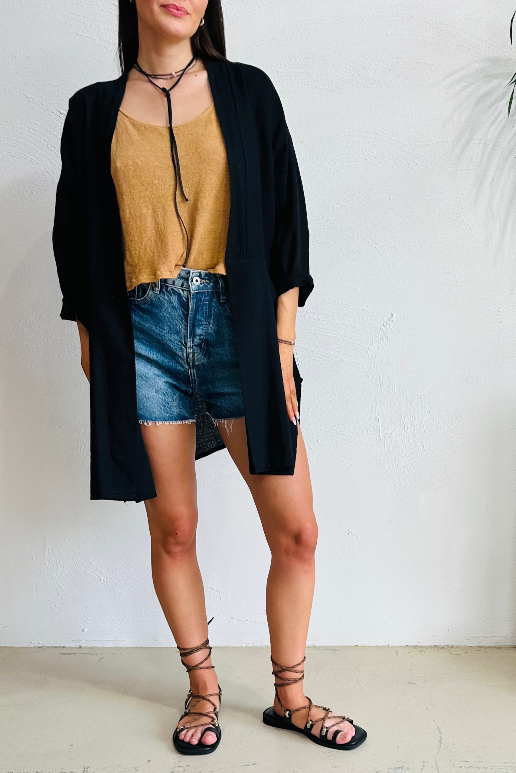 Black Tux Kimono