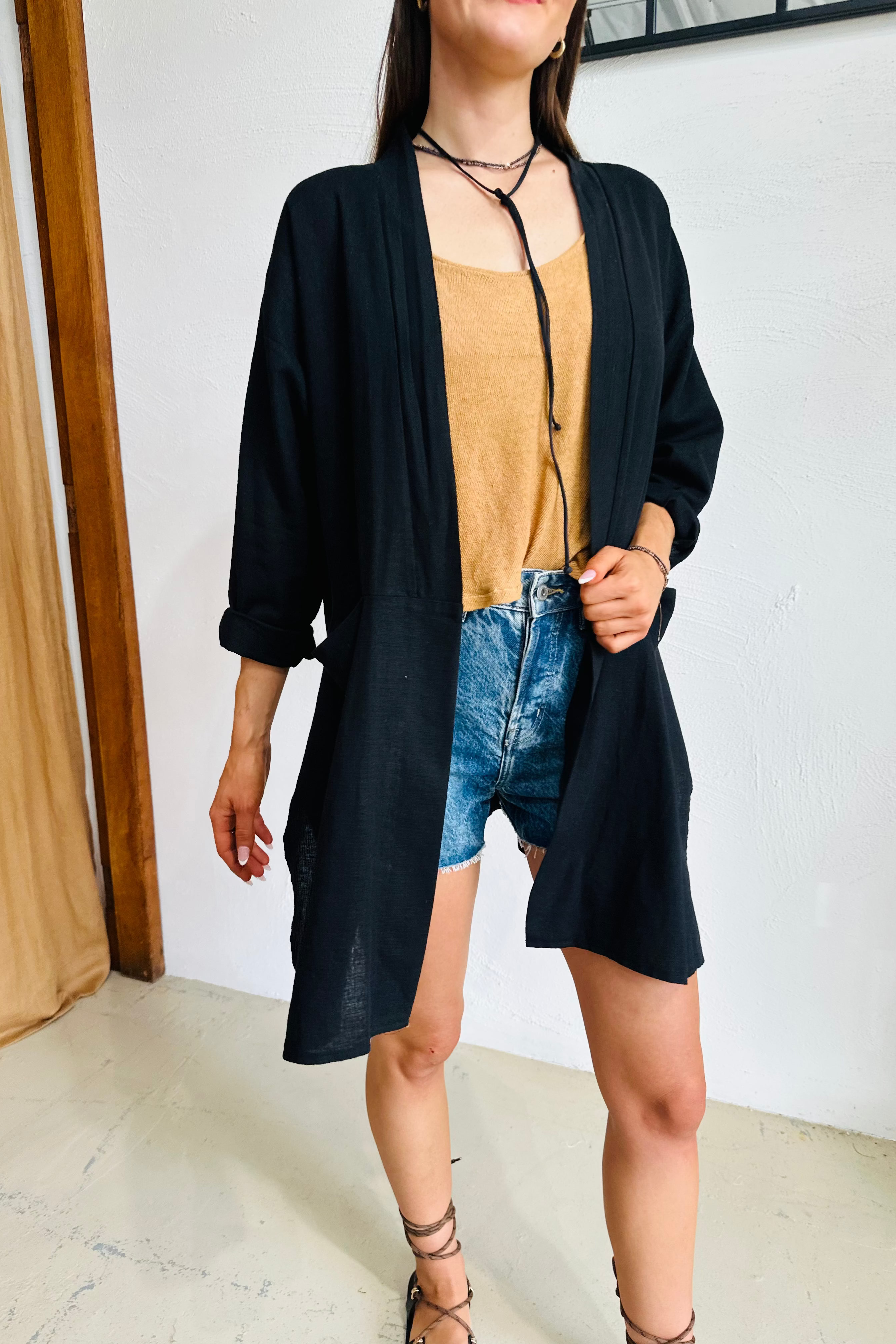 Black Tux Kimono
