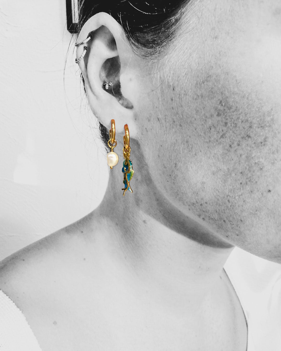 Maris Drop Huggie Earrings