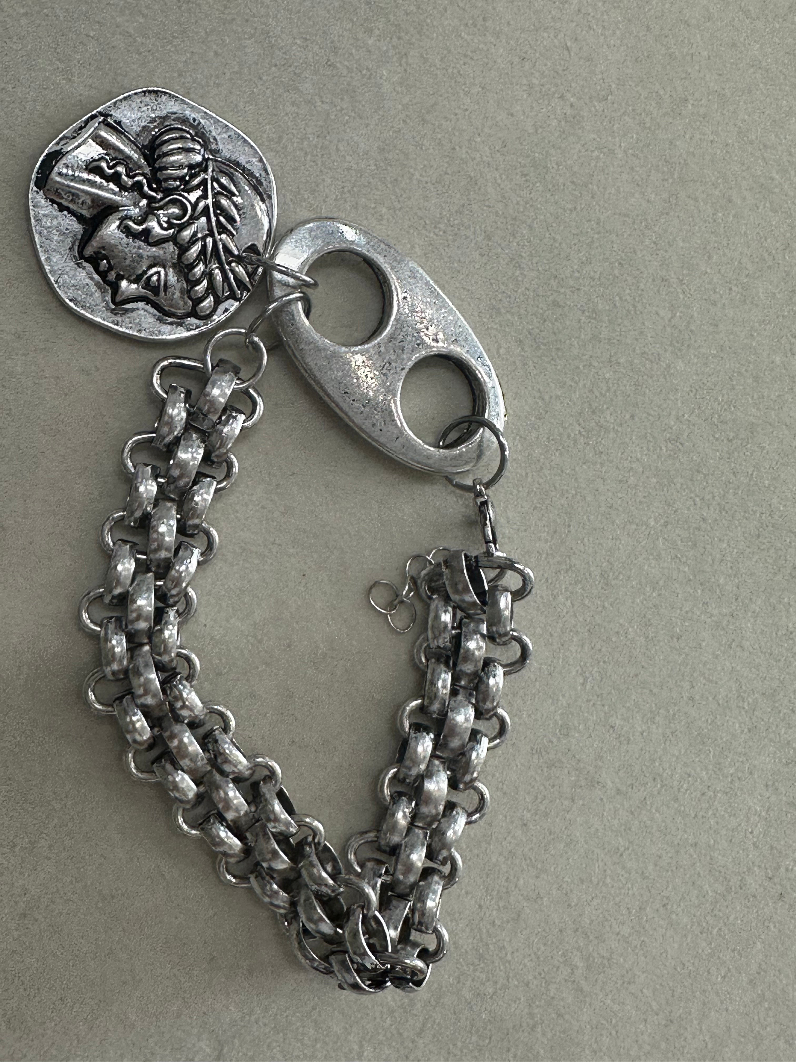 Silver Goddess Chunky Bracelet