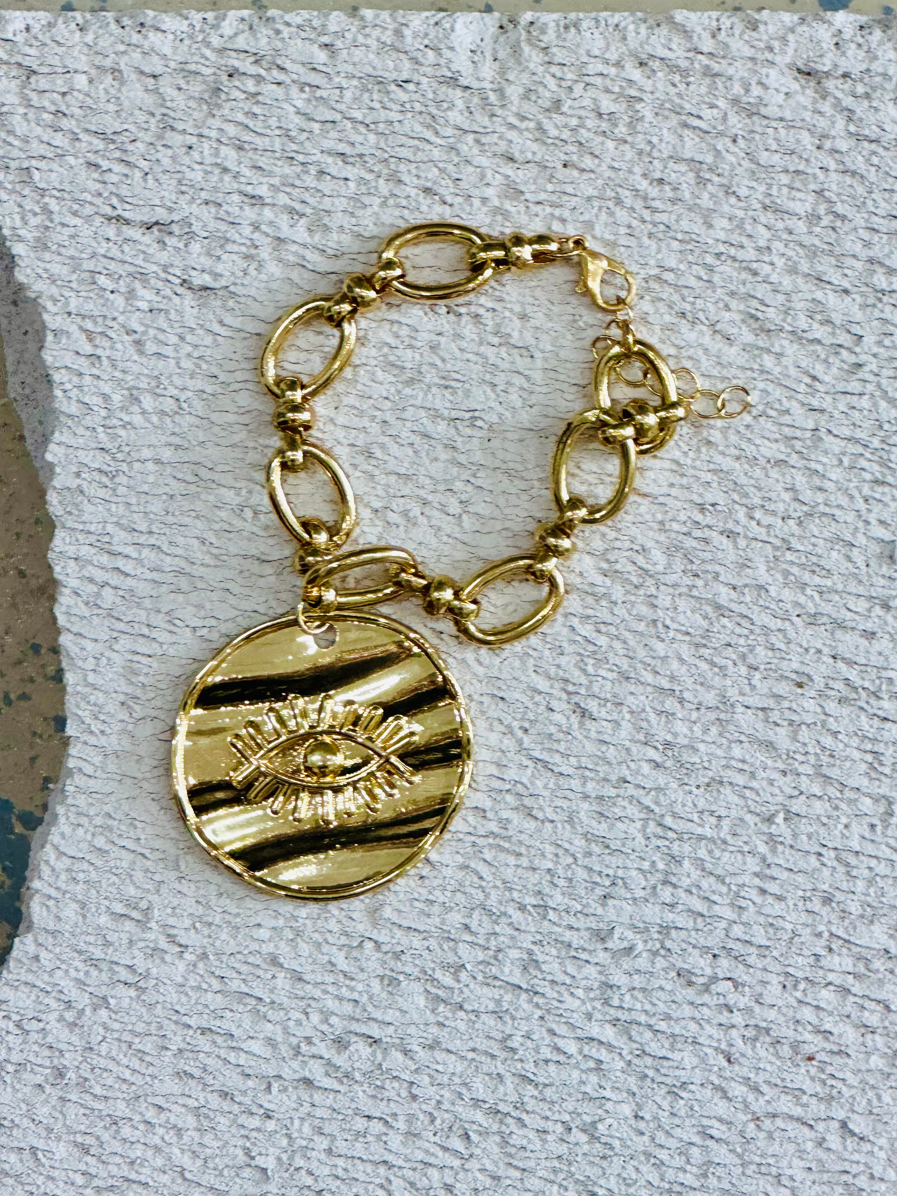 Gold Evil Eye Chunky Bracelet
