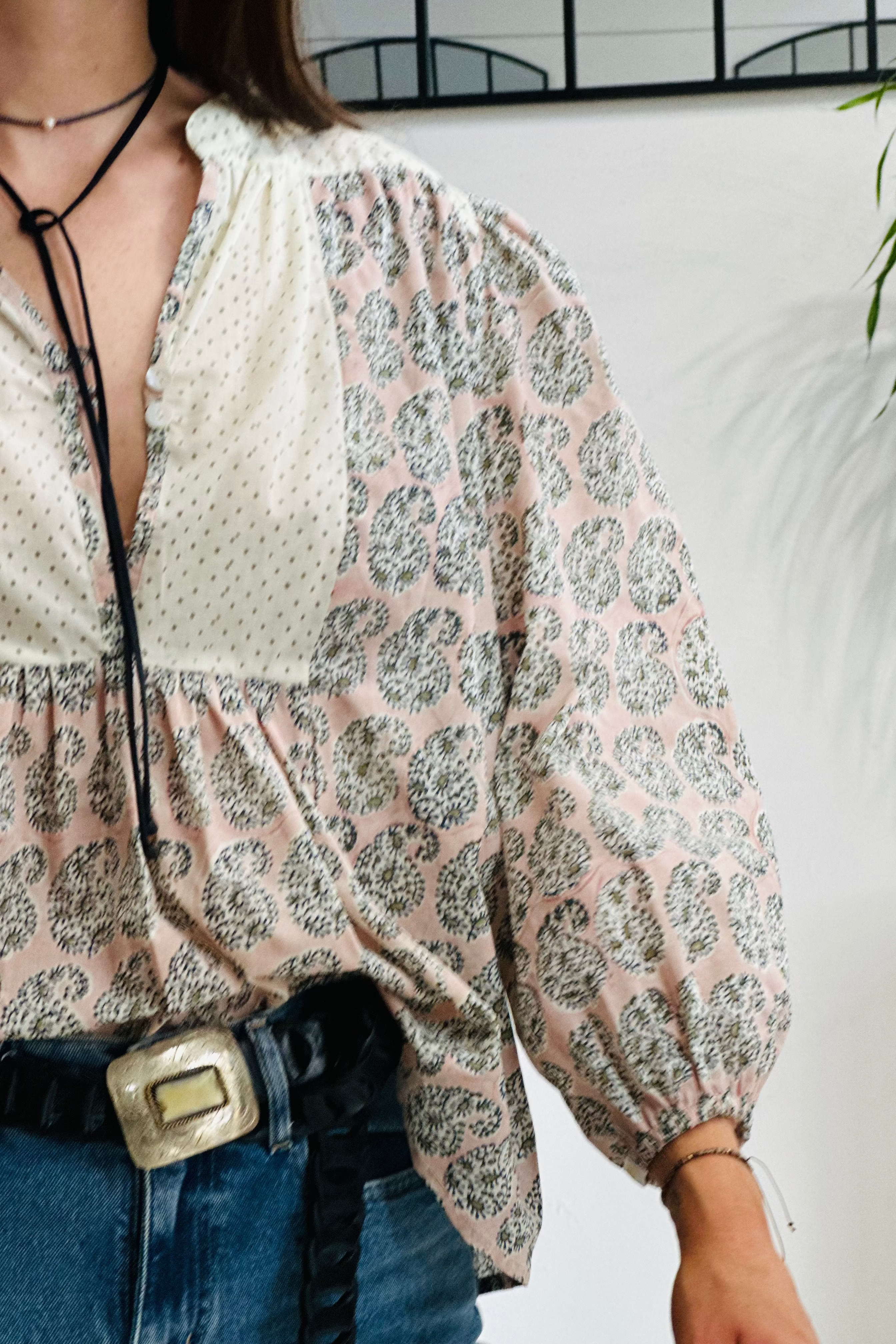 Polka  Paisley Organic Cotton Blouse