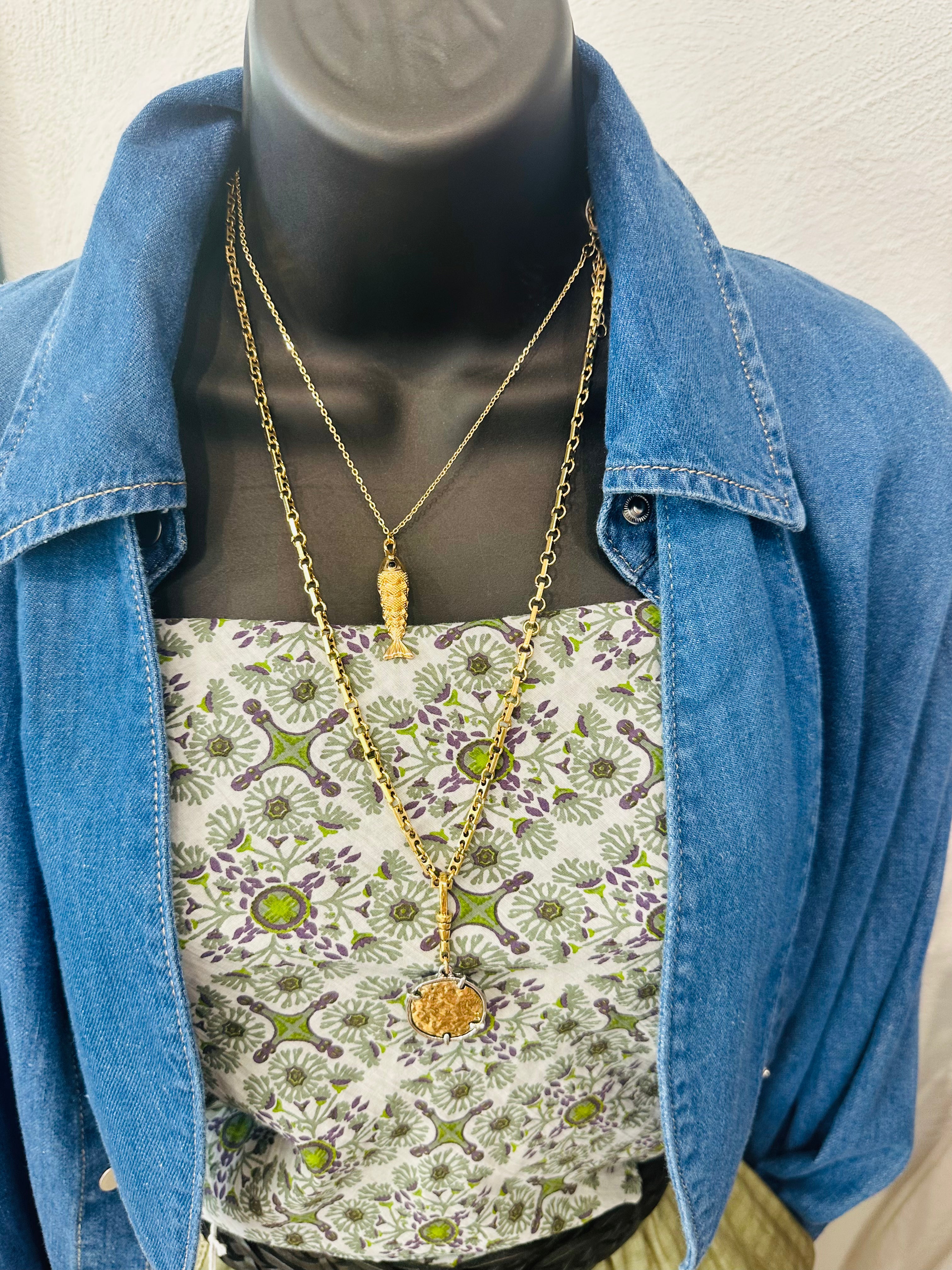 Gold Plated Fish Talisman Necklace