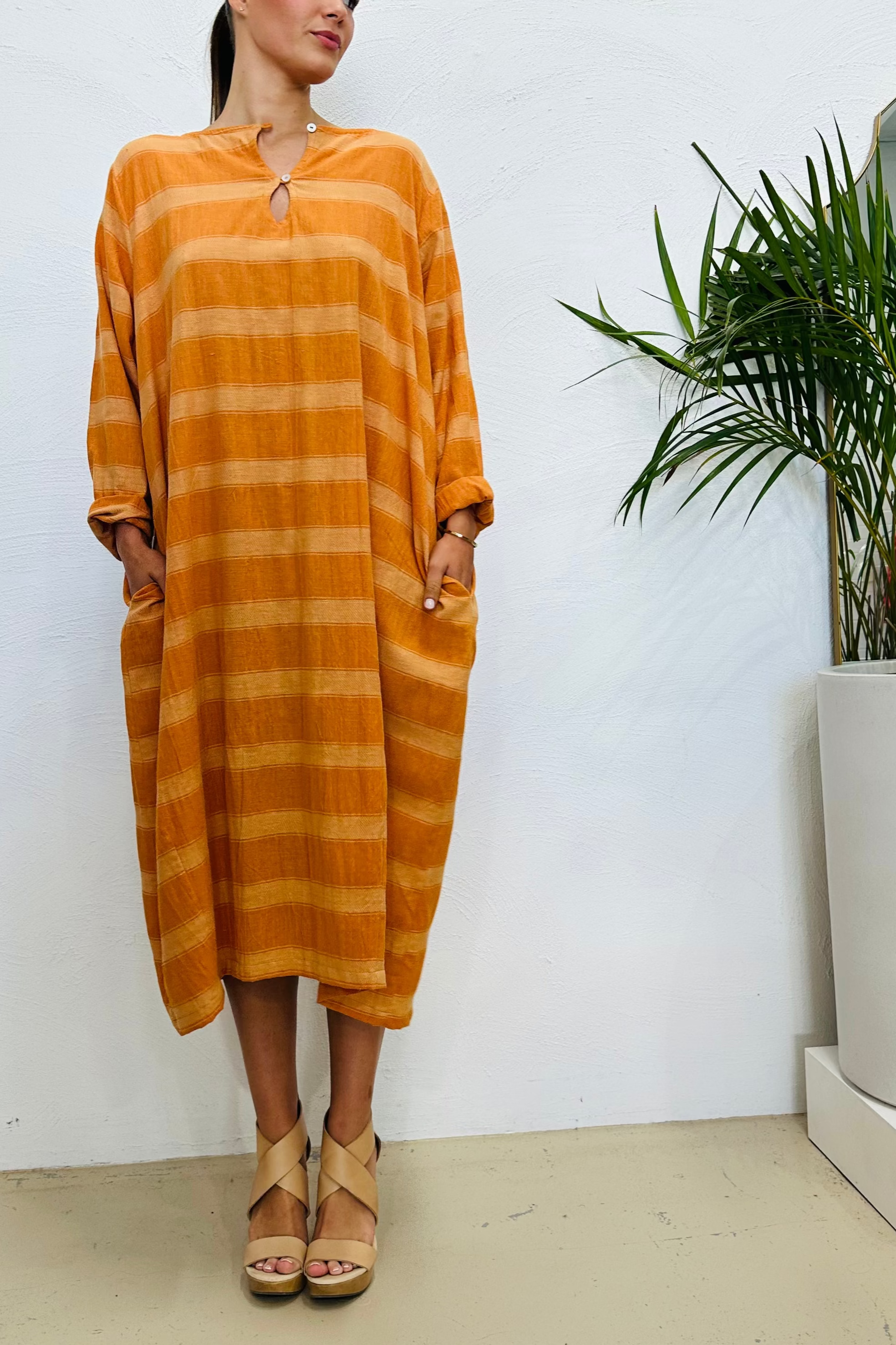 Sunset Stripe Tulip Caftan