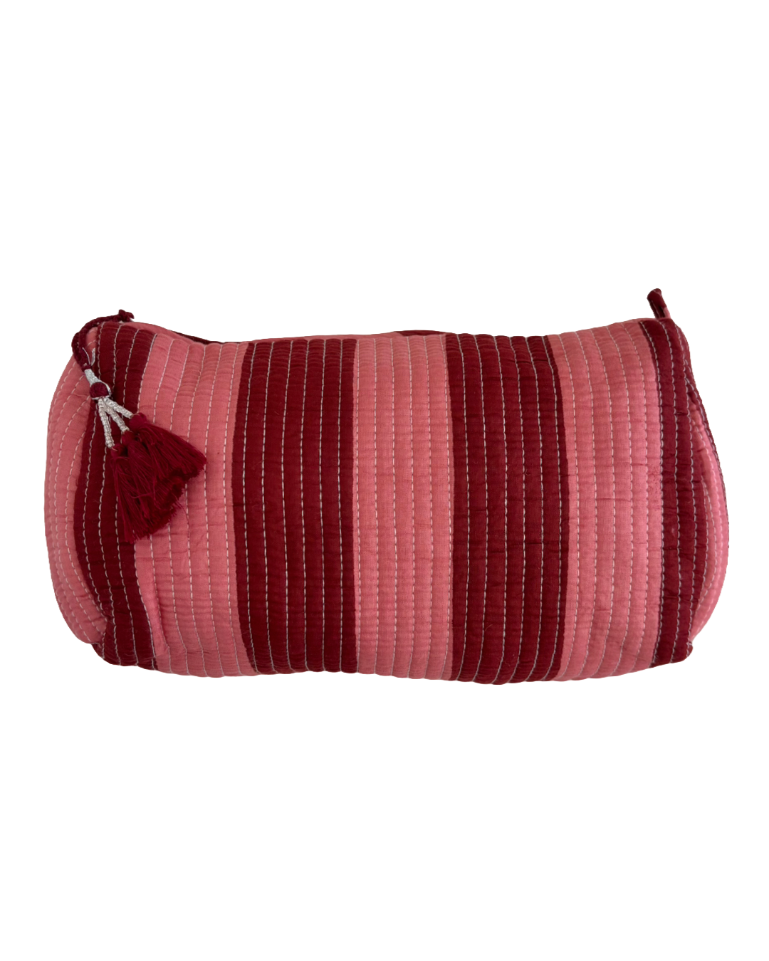 Indie Cosmetic Bag [Burgundy Pink Strippy] Medium