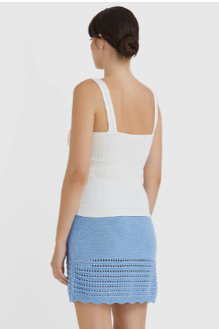 Isla Ribbed CamI - Snow White