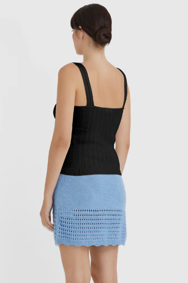 Isla Ribbed CamI - Black
