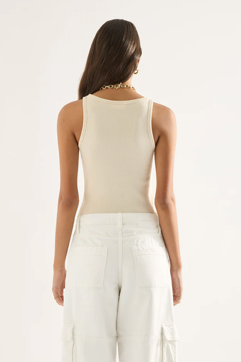 Paige Cream Organic Cotton Rib Tank