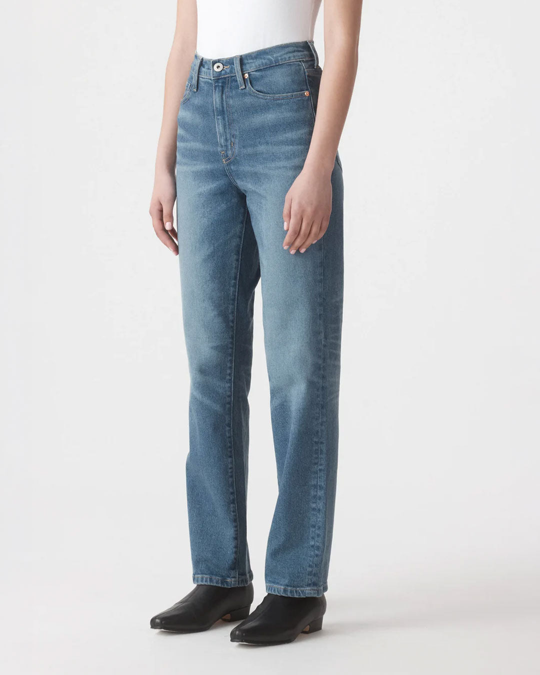 Zoe High Rise Straight - Laguna Mid Blue