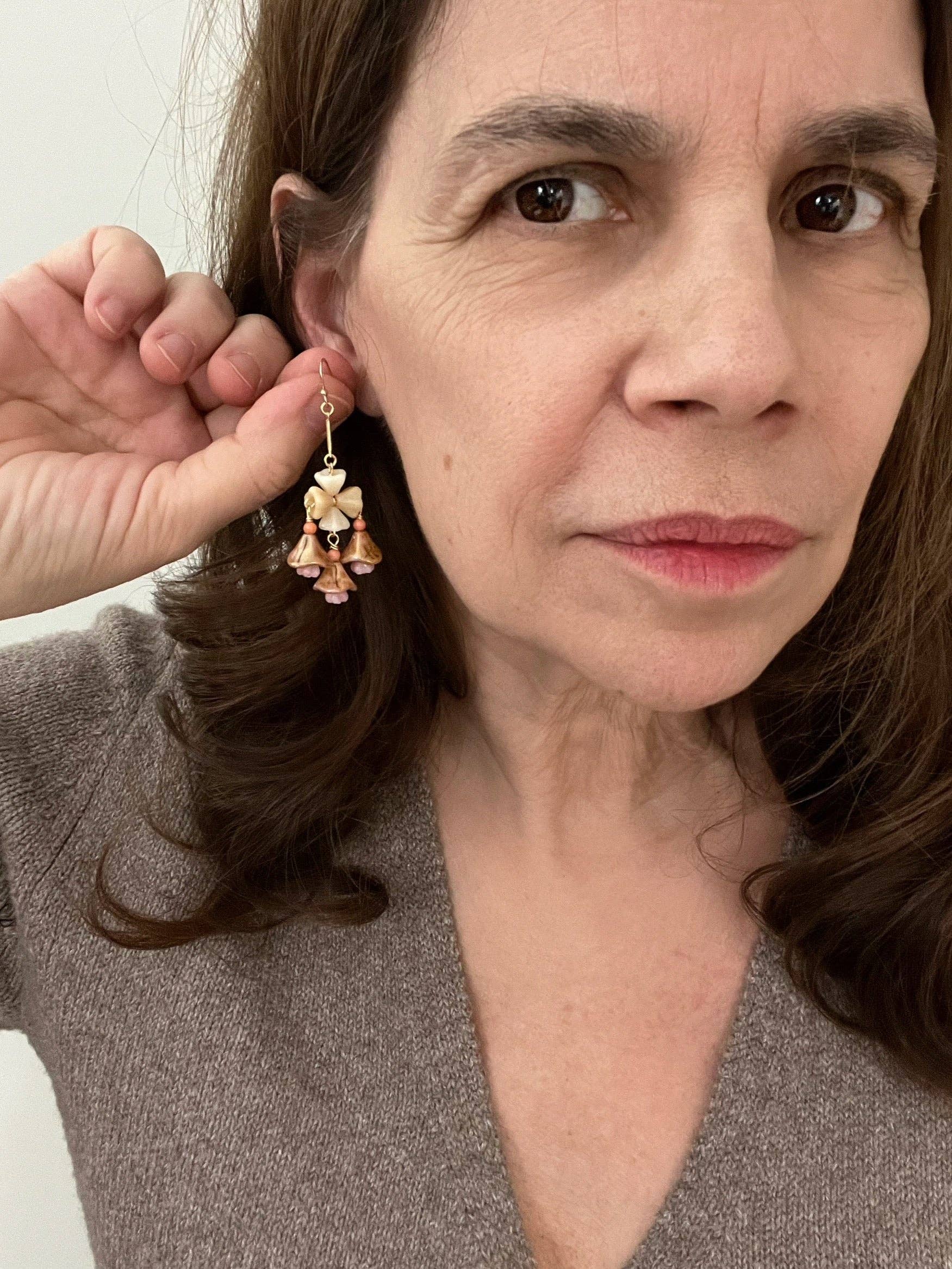Cream Freesia Earrings