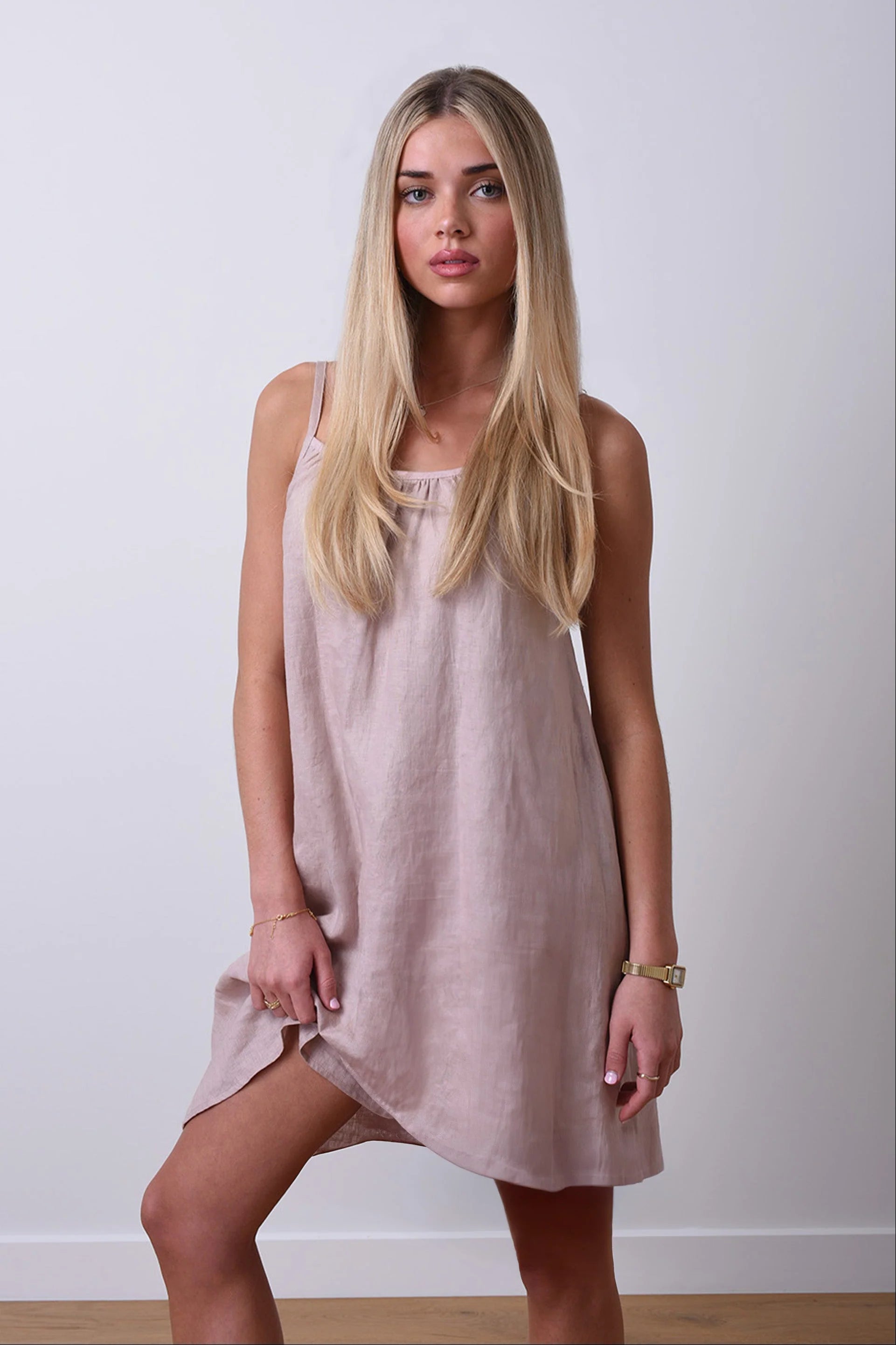 Sun kissed Linen Dress – Premium European Flax™ Linen Blush