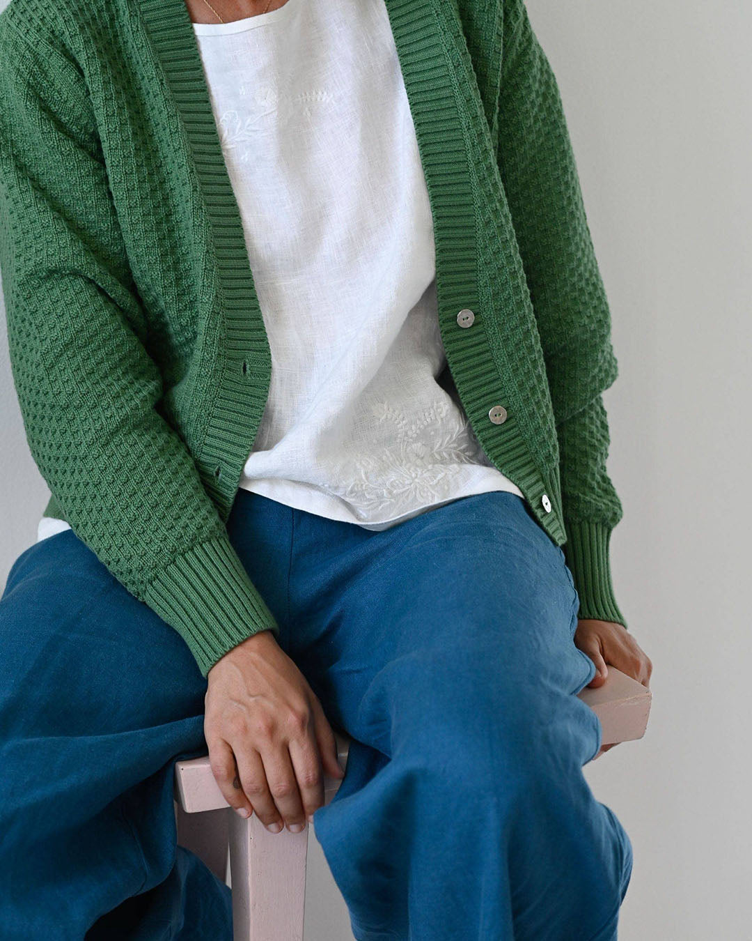 Emmy Cardigan - Comfrey Green