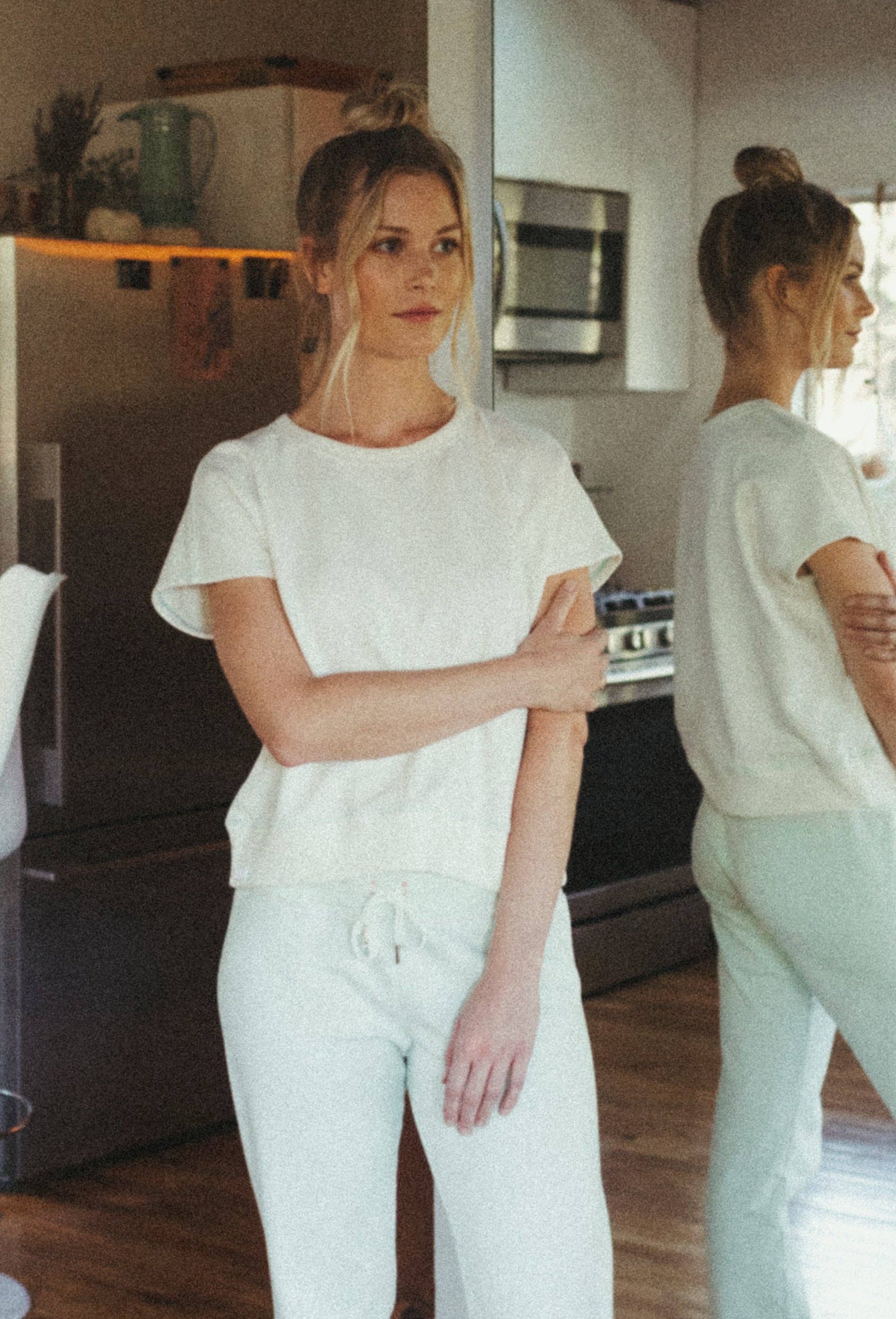 Vintage Organic Bateau Top - Natural/Green - Made in L.A.
