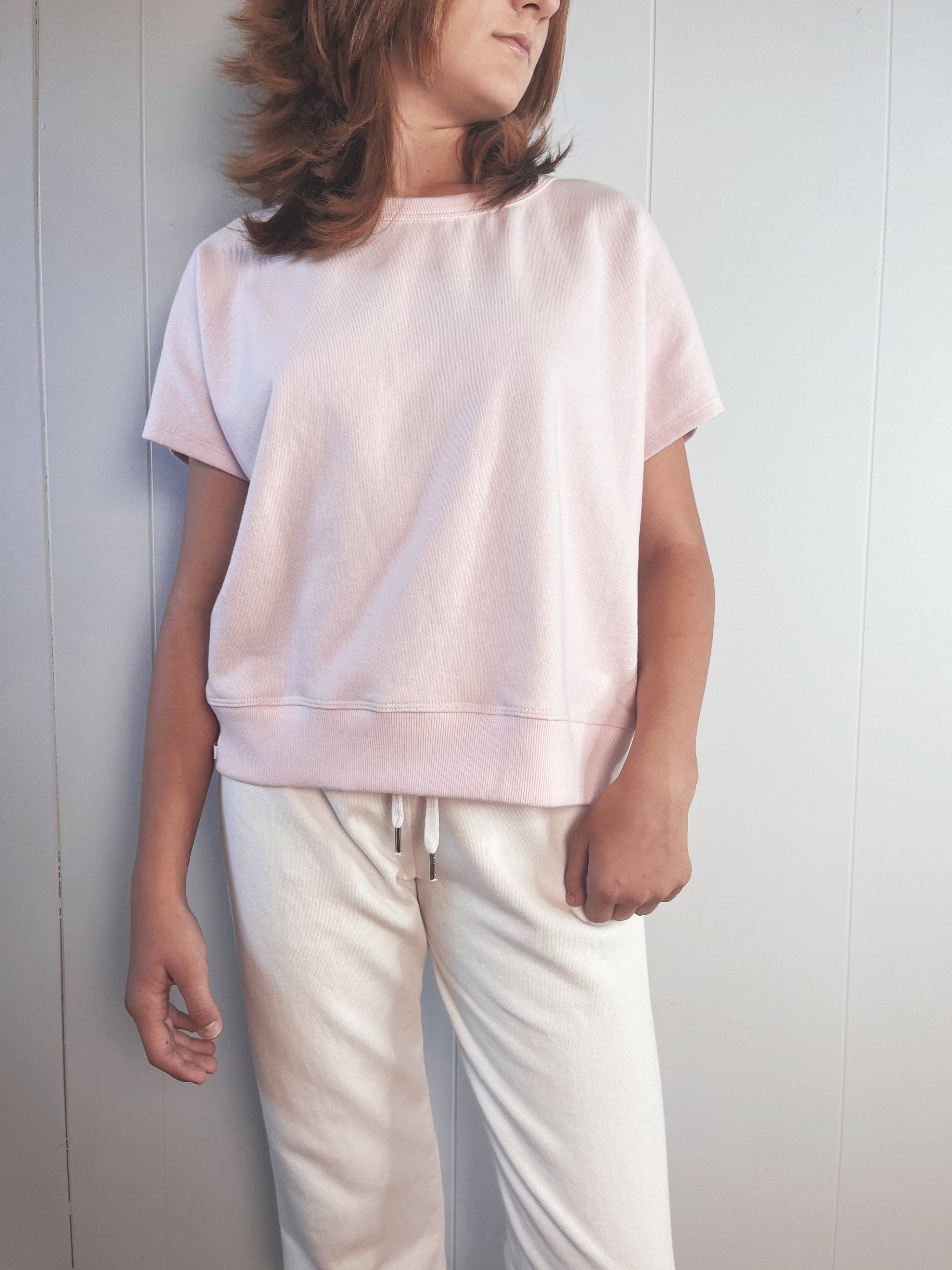 Vintage Organic Terry Bateau Top - Pink - Made in L.A.