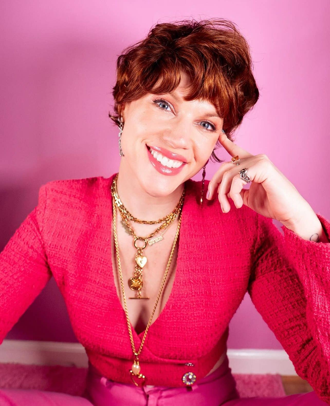 Gold Charm Lariat And Long Necklace: Lariat Necklace