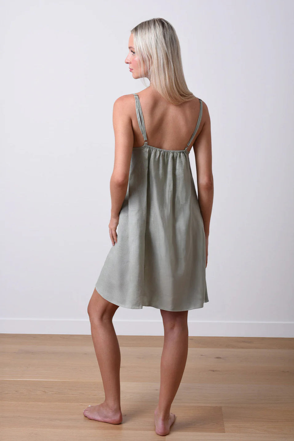 Sun kissed Linen Dress – Premium European Flax™ Linen Matcha